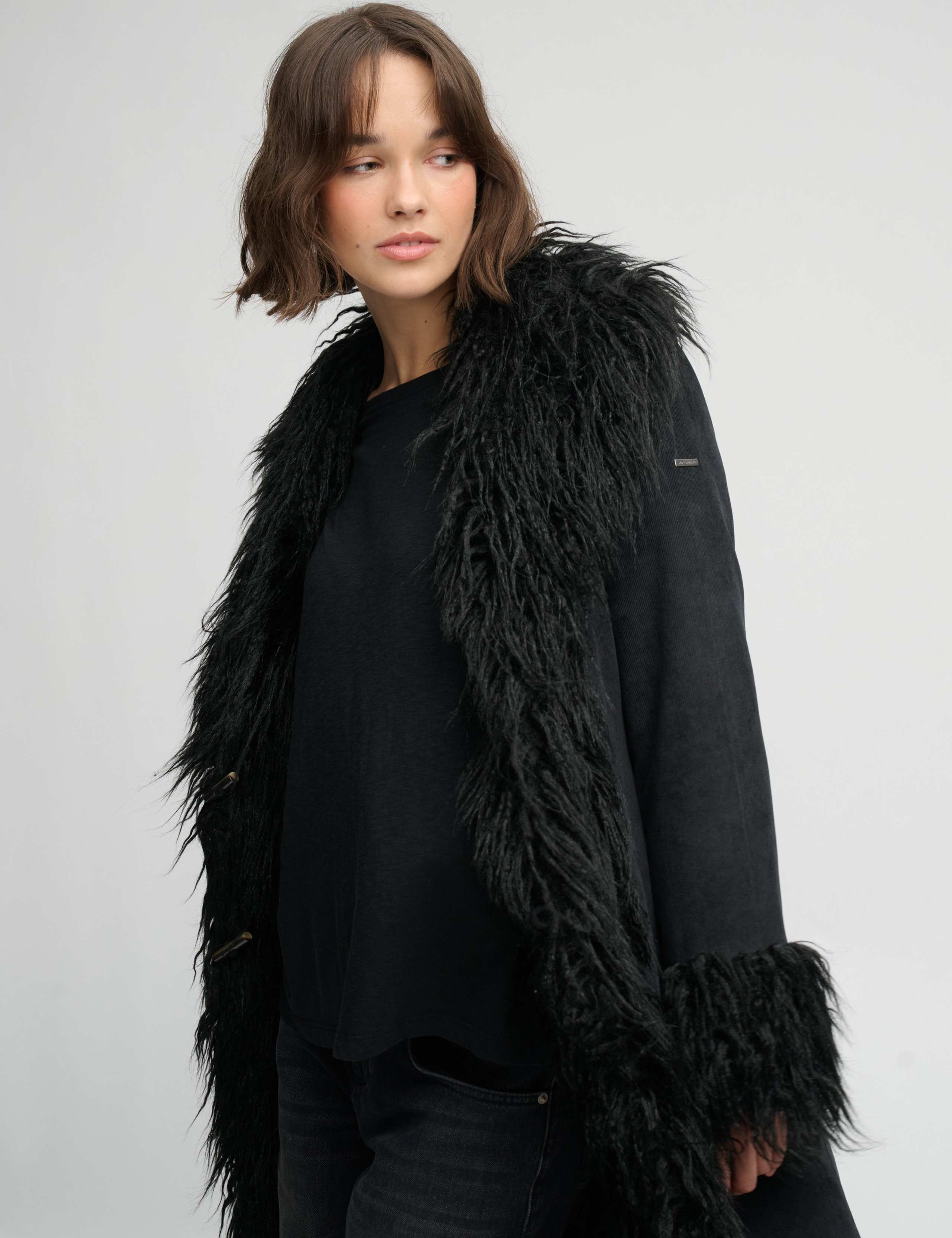 Faux Fur Trim Longline Afghan Coat 6 of 8