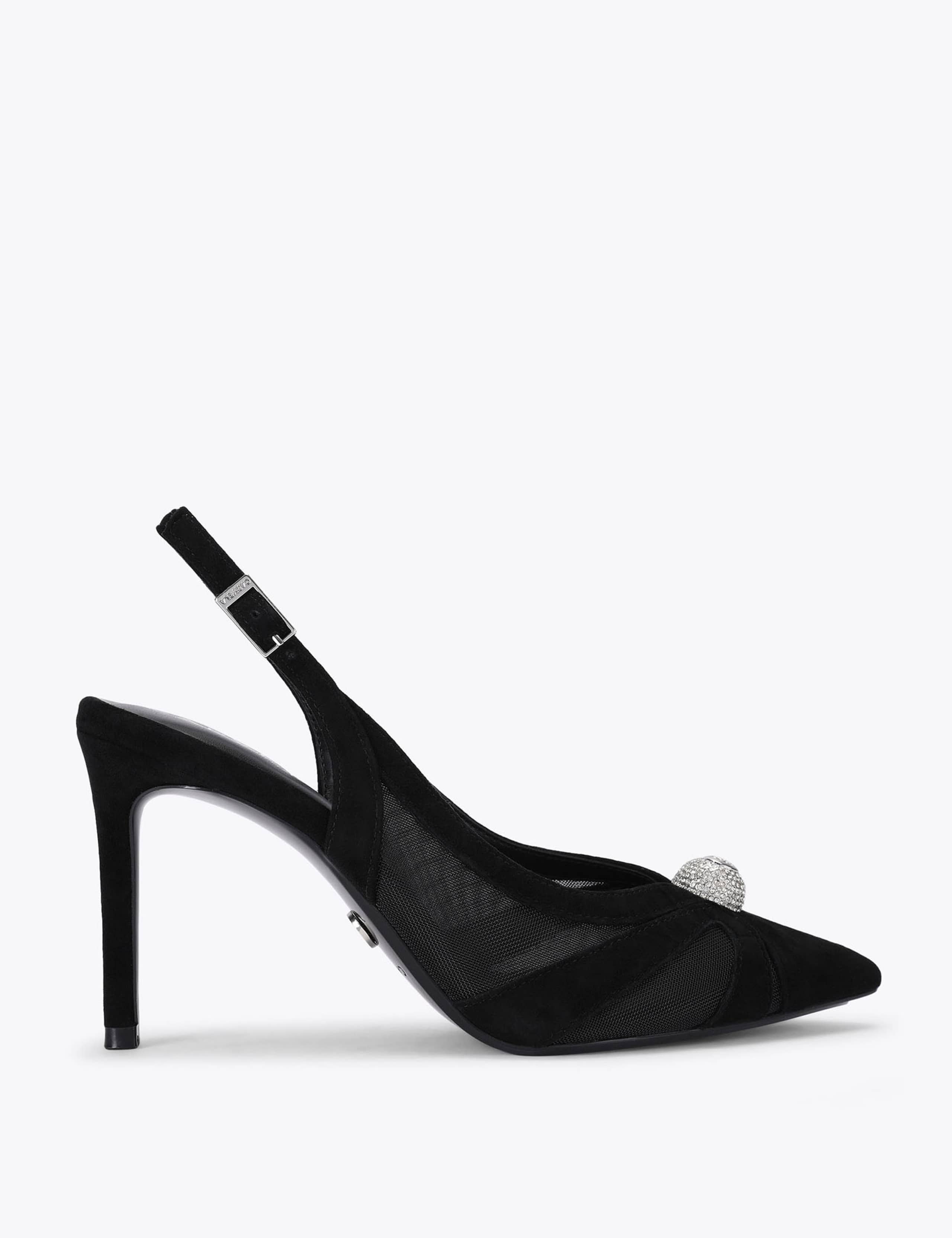 Suede Stiletto Heel Slingback Shoes 1 of 4