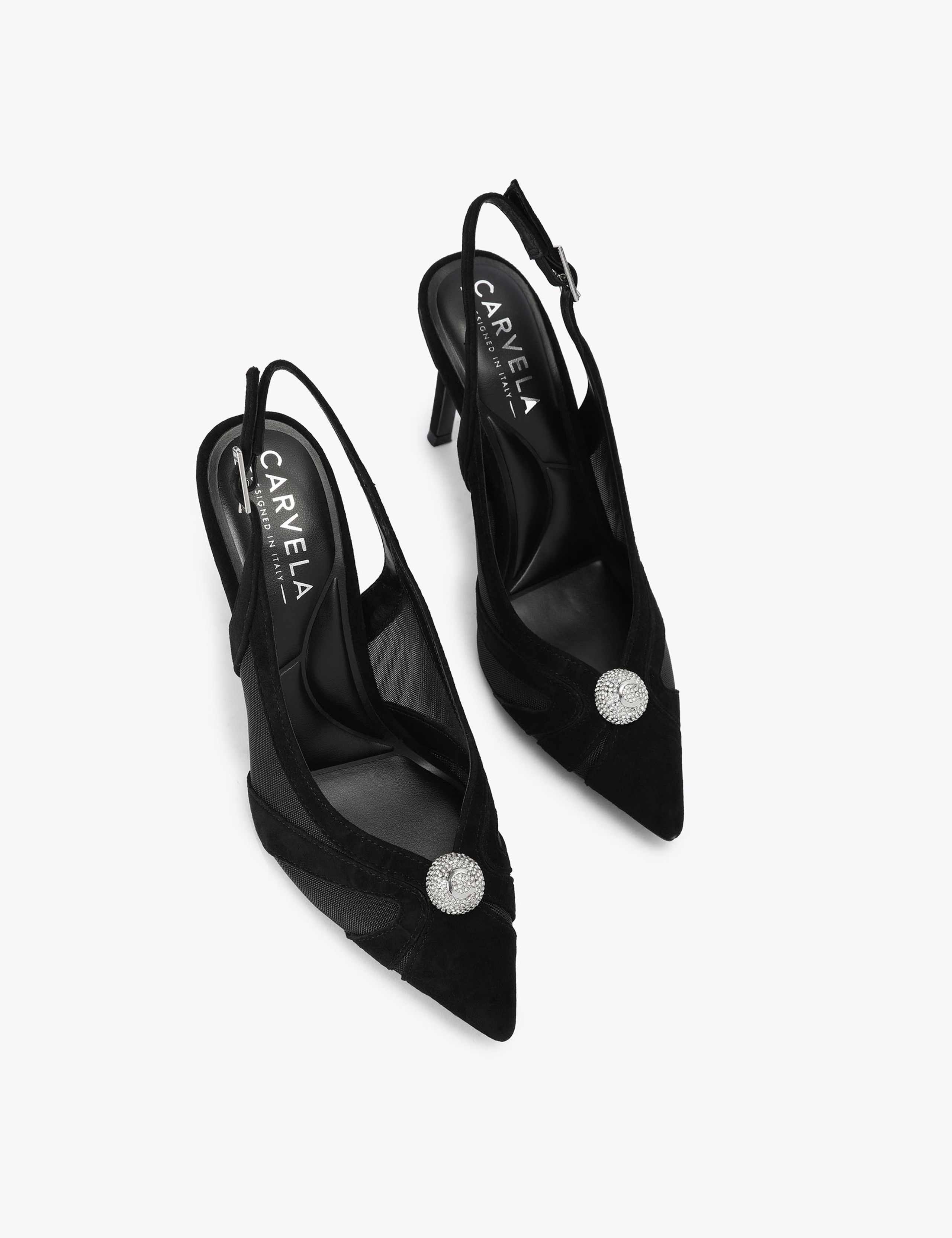 Suede Stiletto Heel Slingback Shoes 2 of 4