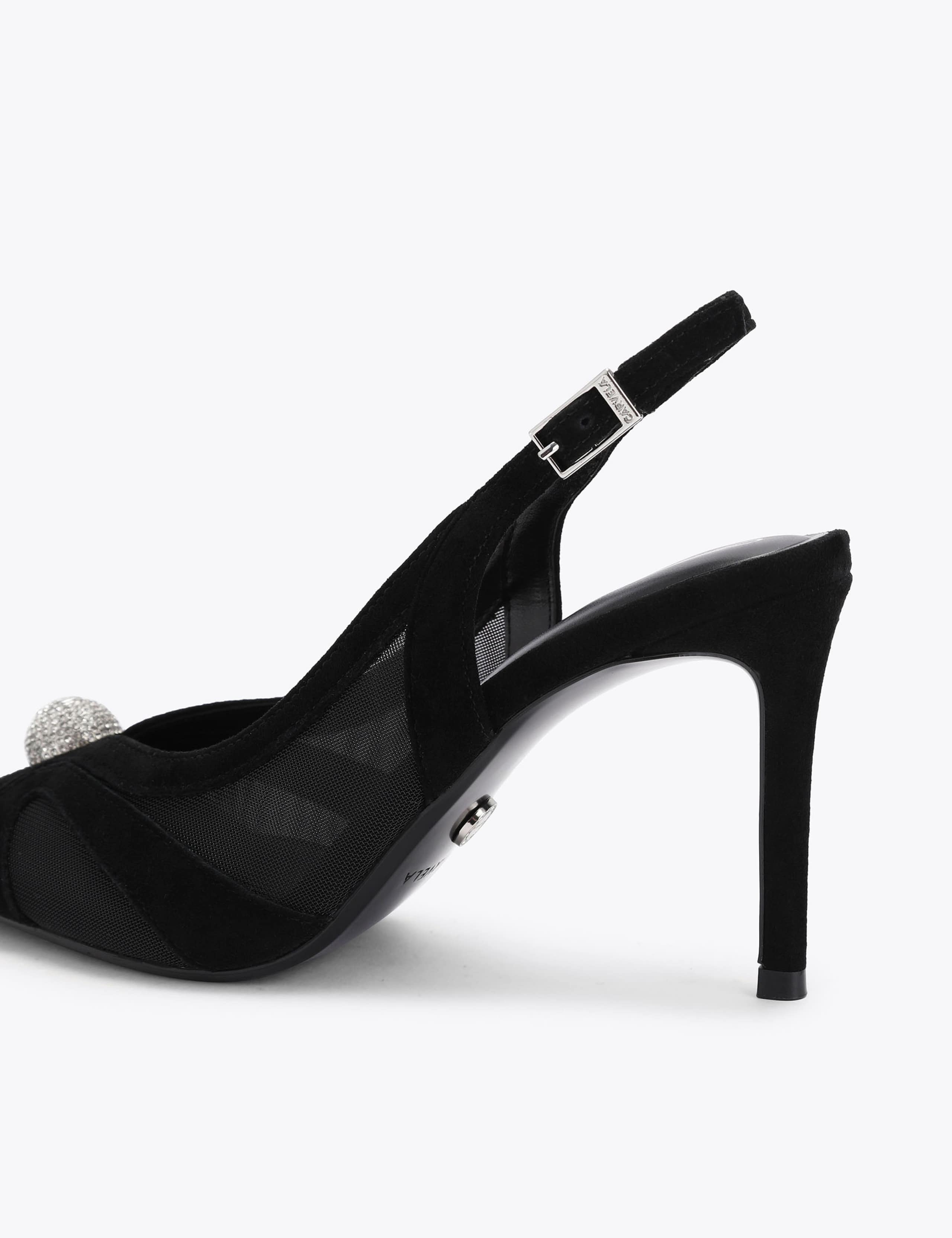 Suede Stiletto Heel Slingback Shoes 3 of 4