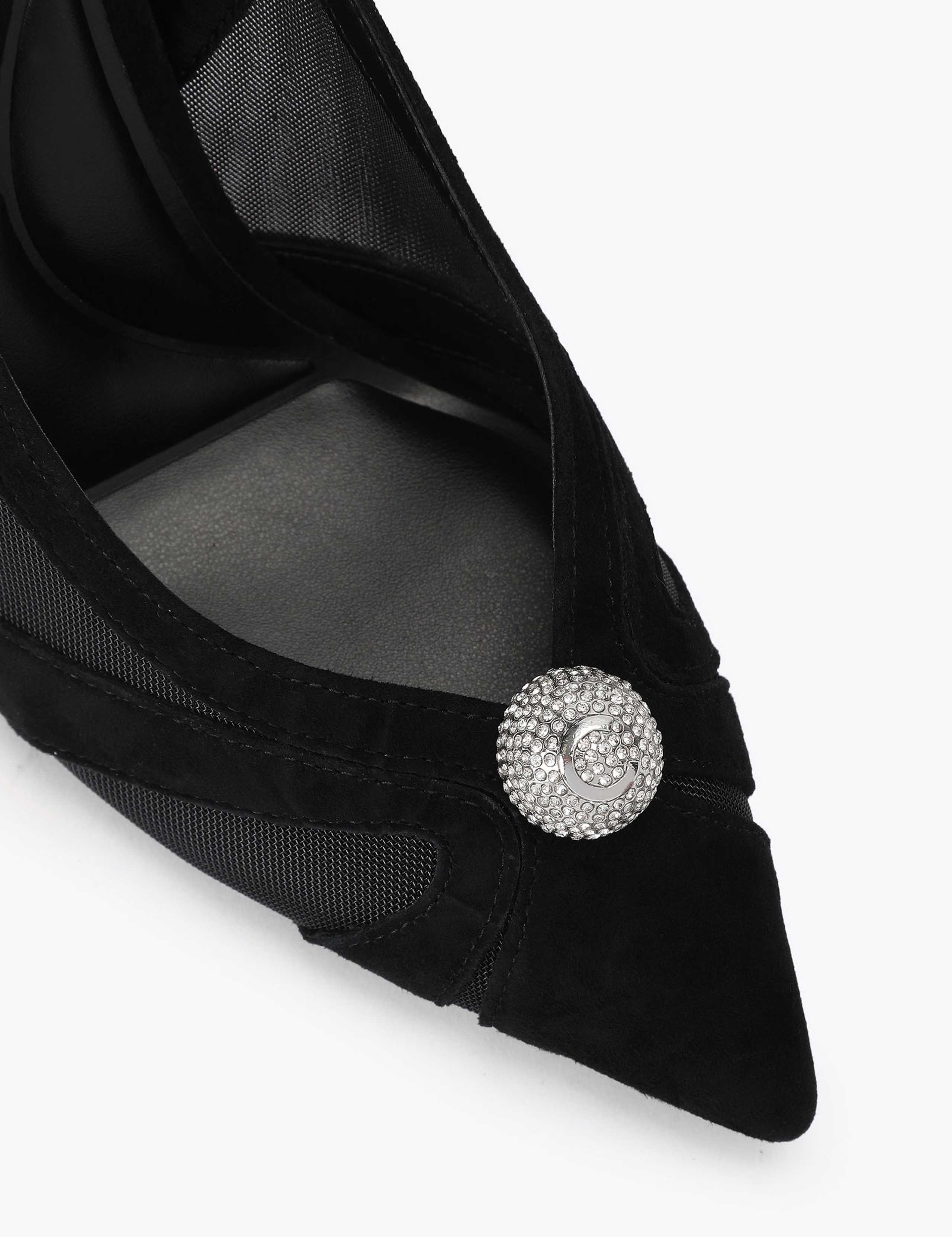 Suede Stiletto Heel Slingback Shoes 4 of 4