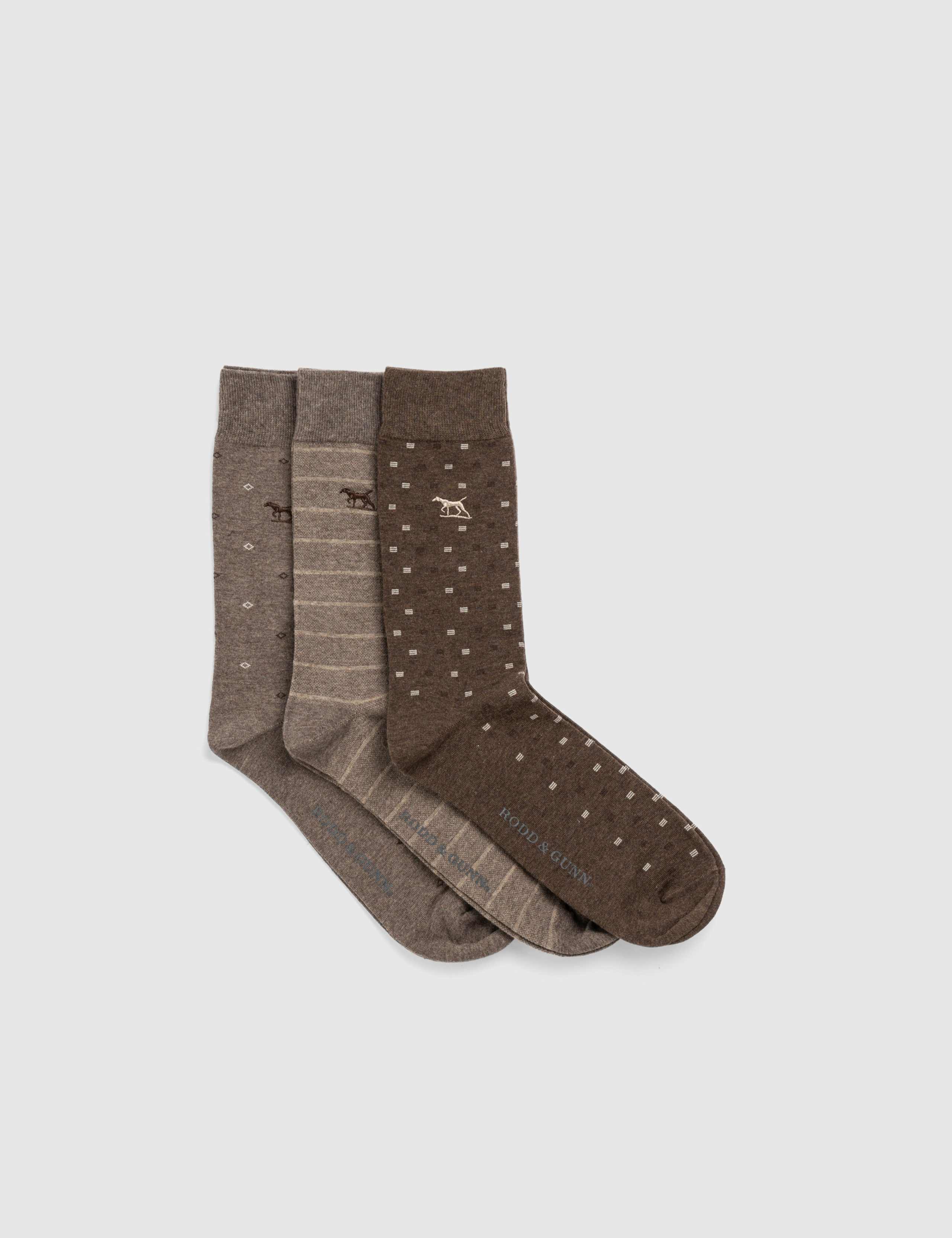 3 Pack Patterned Cotton Rich Socks 3 of 3