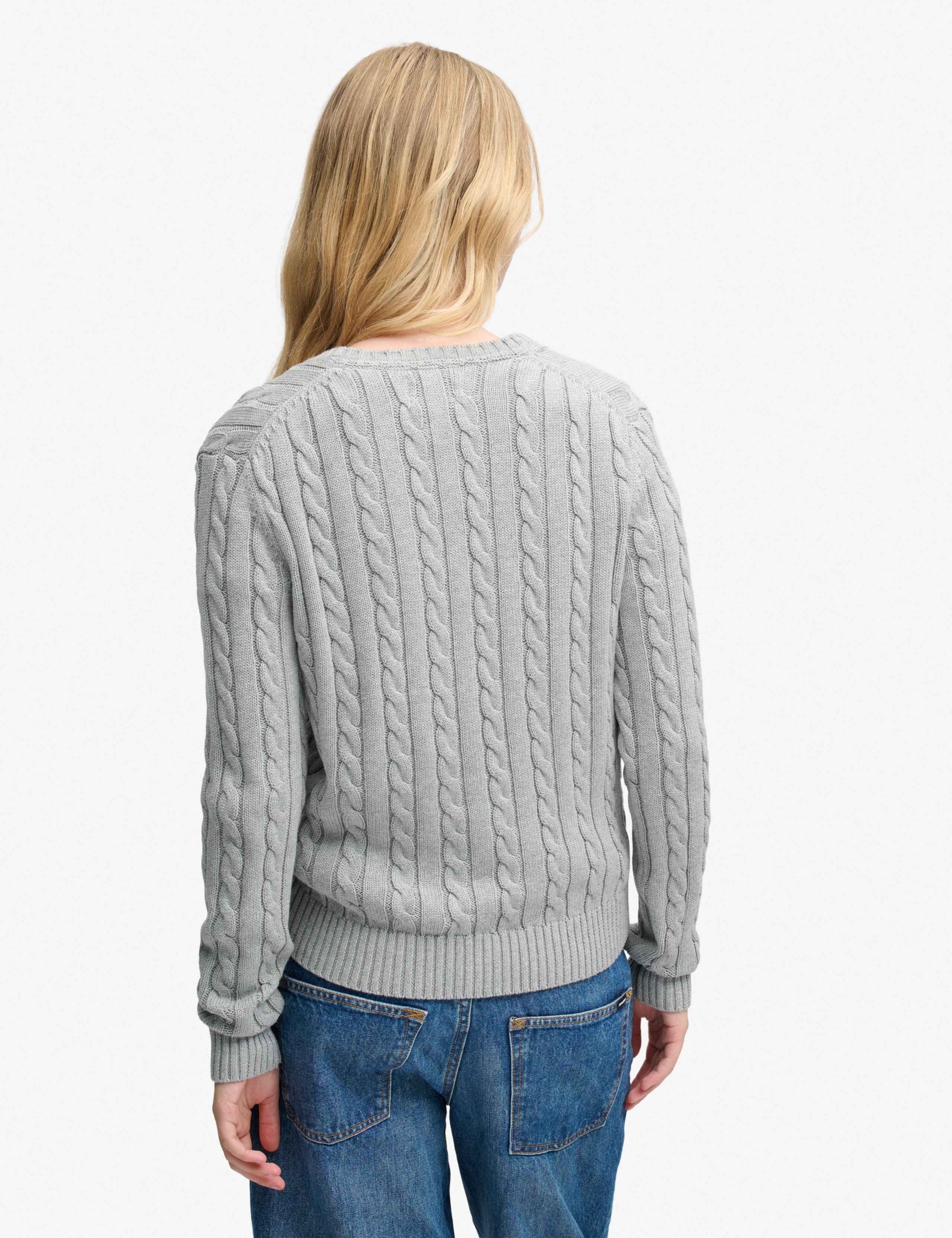 Pure Cotton Cable Knit V-Neck Jumper 3 of 5