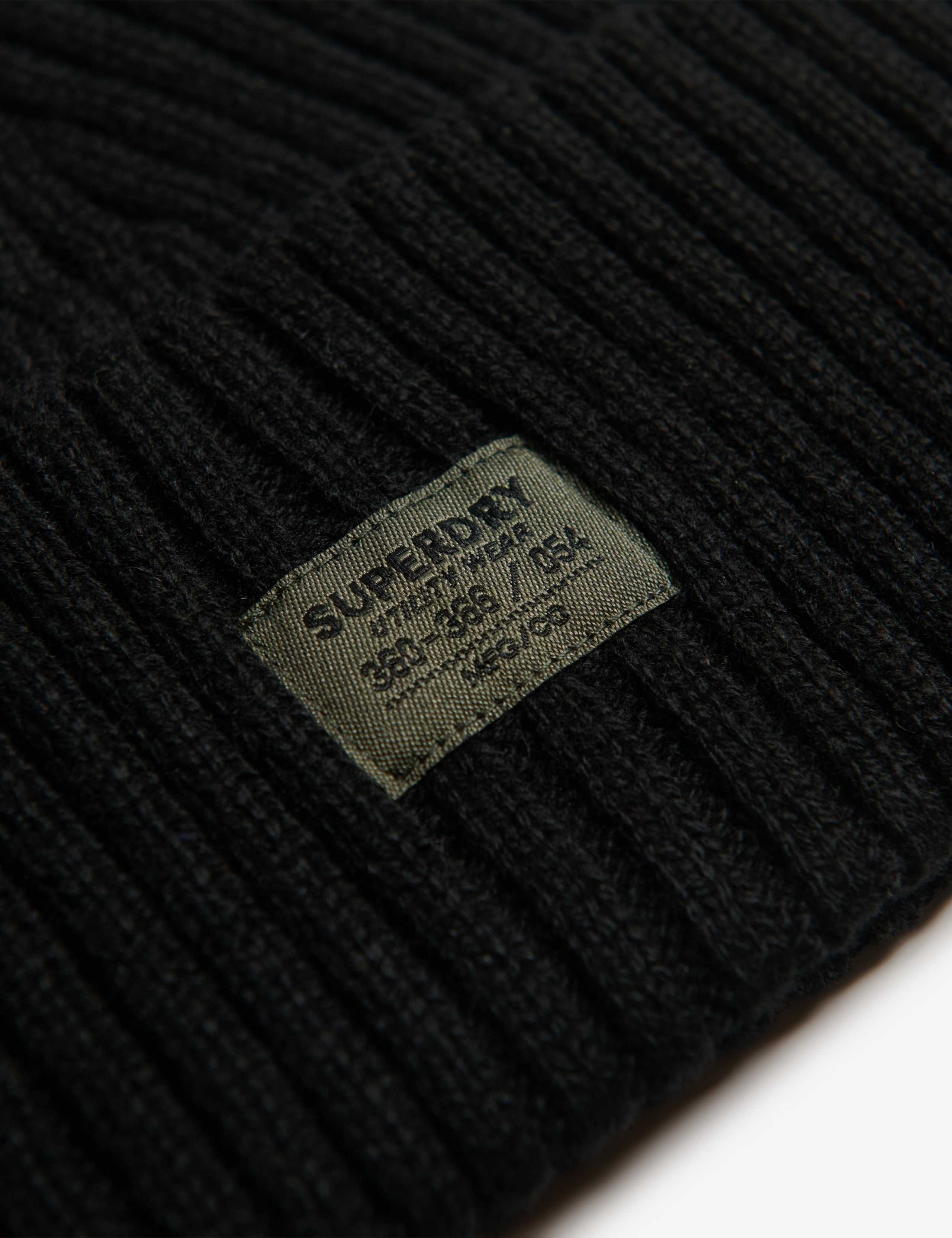 Wool Blend Ribbed Beanie Hat 2 of 2