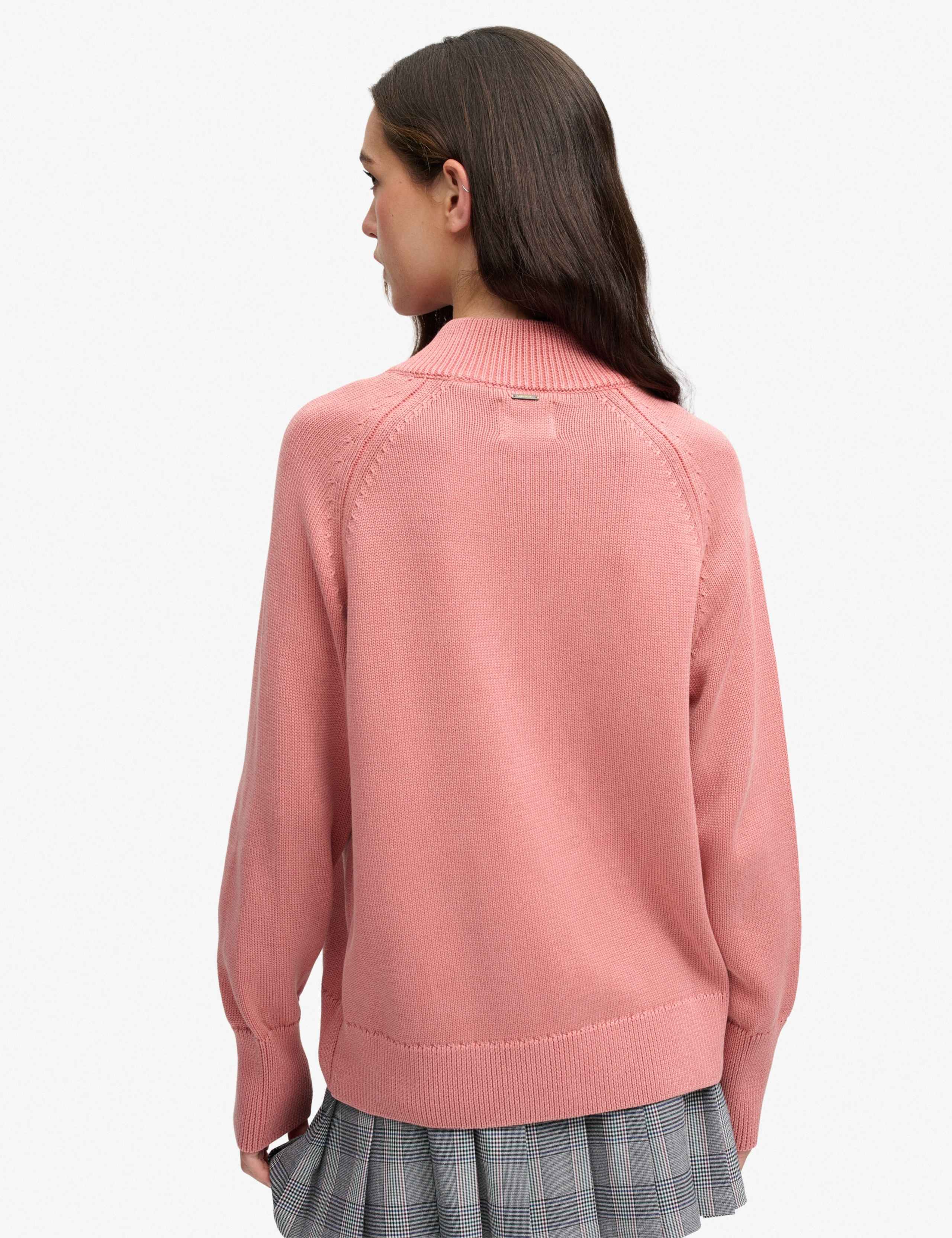 Washed Pure Cotton Half Zip Relaxed Jumper 3 of 5