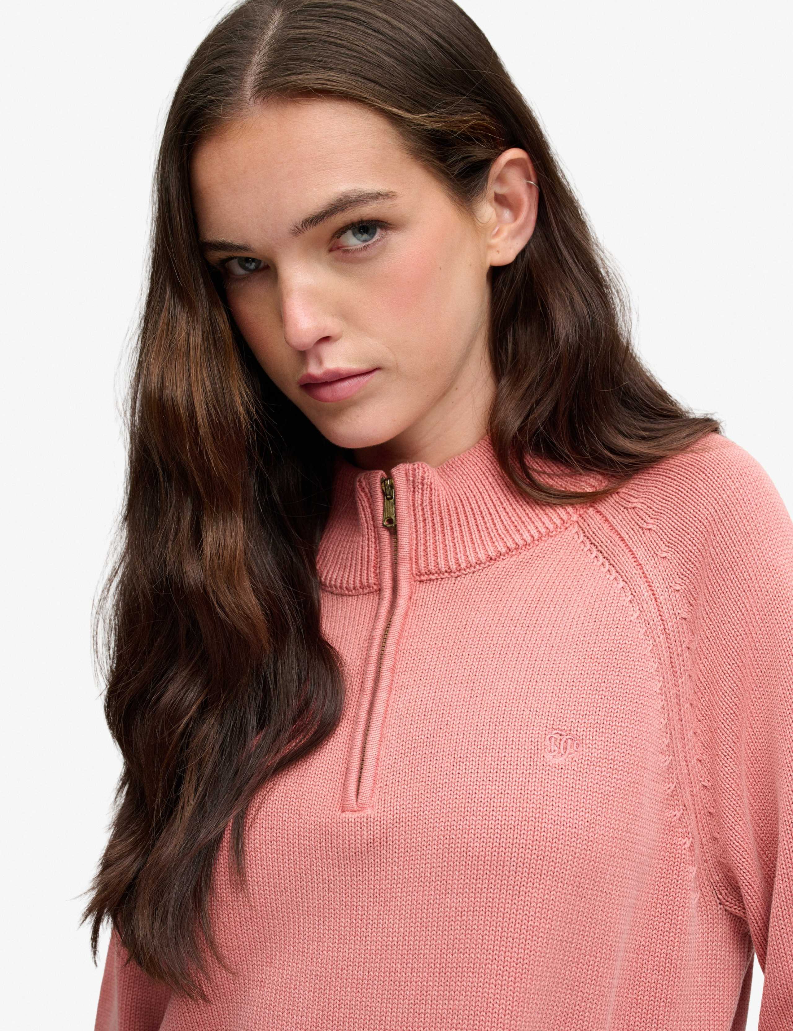 Washed Pure Cotton Half Zip Relaxed Jumper 5 of 5