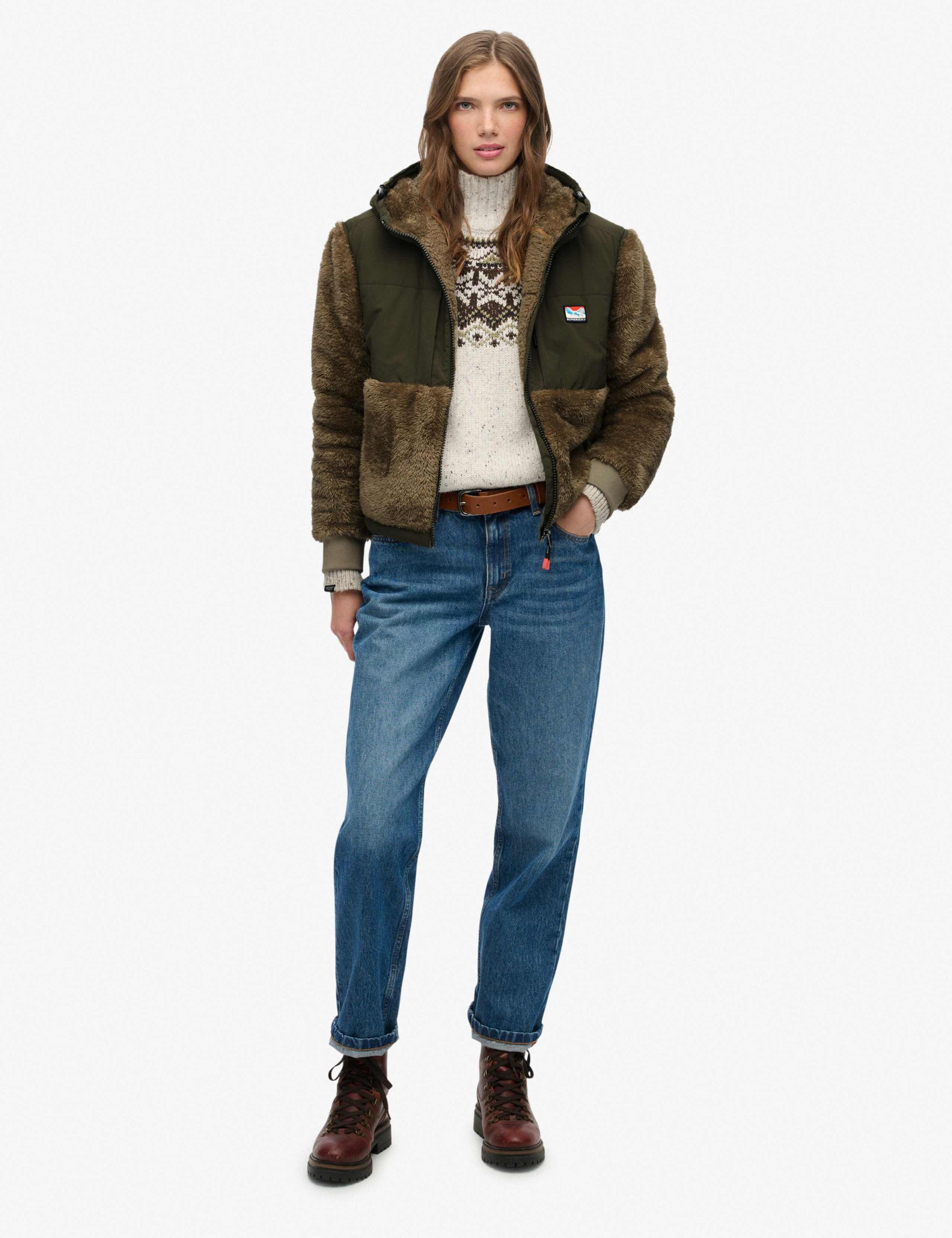 Hooded Zip Up High Neck Jacket 3 of 7