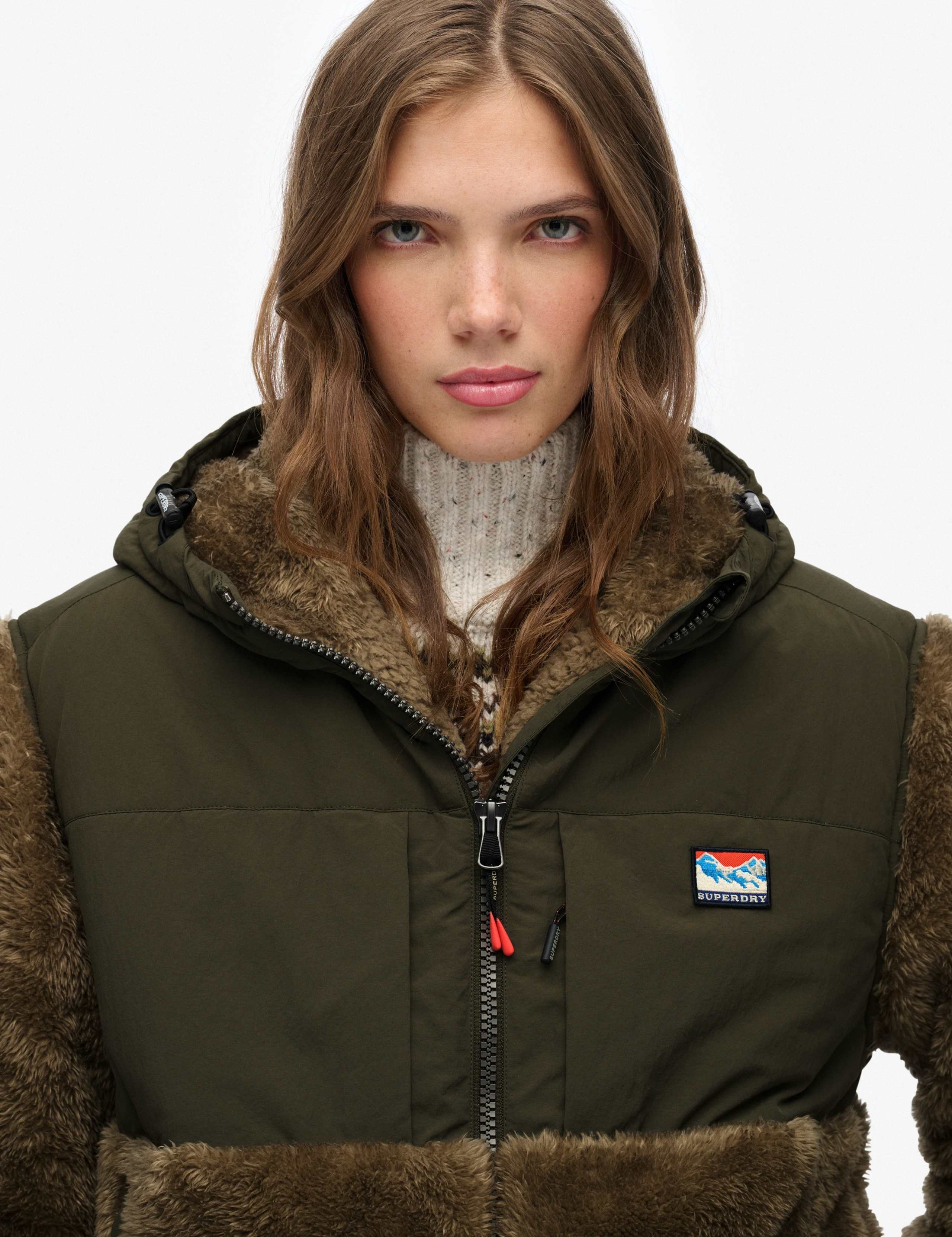 Hooded Zip Up High Neck Jacket 7 of 7