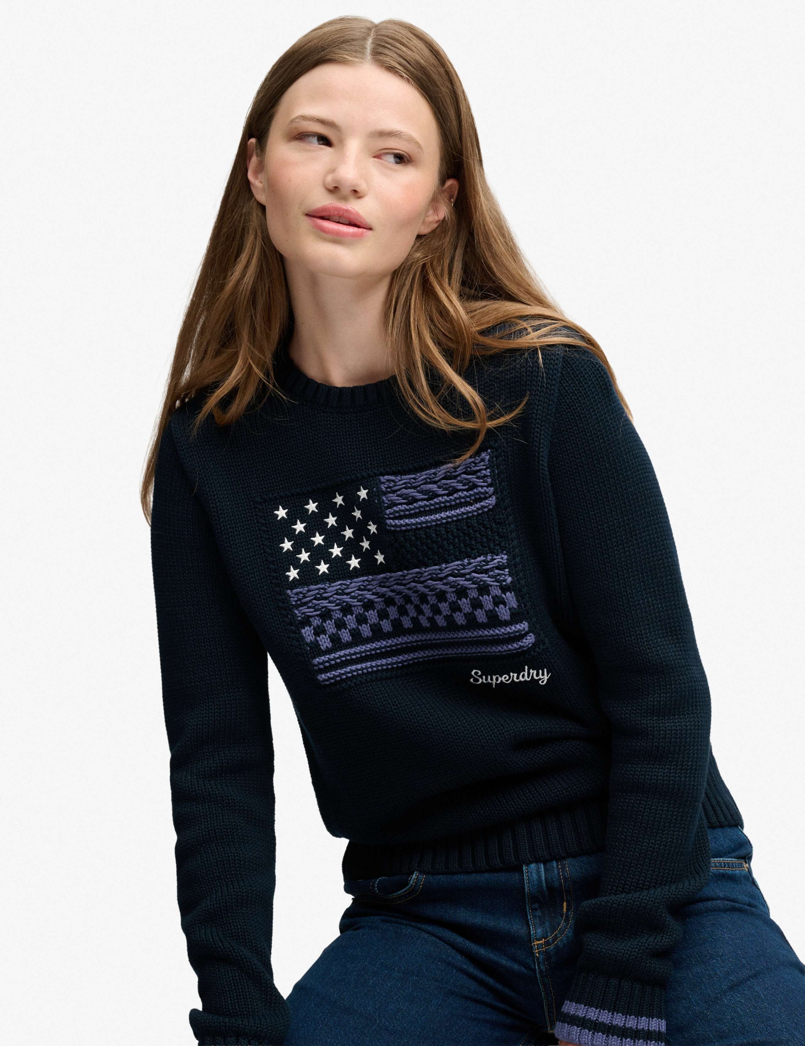 Pure Cotton Flag Knit Relaxed Jumper 2 of 5