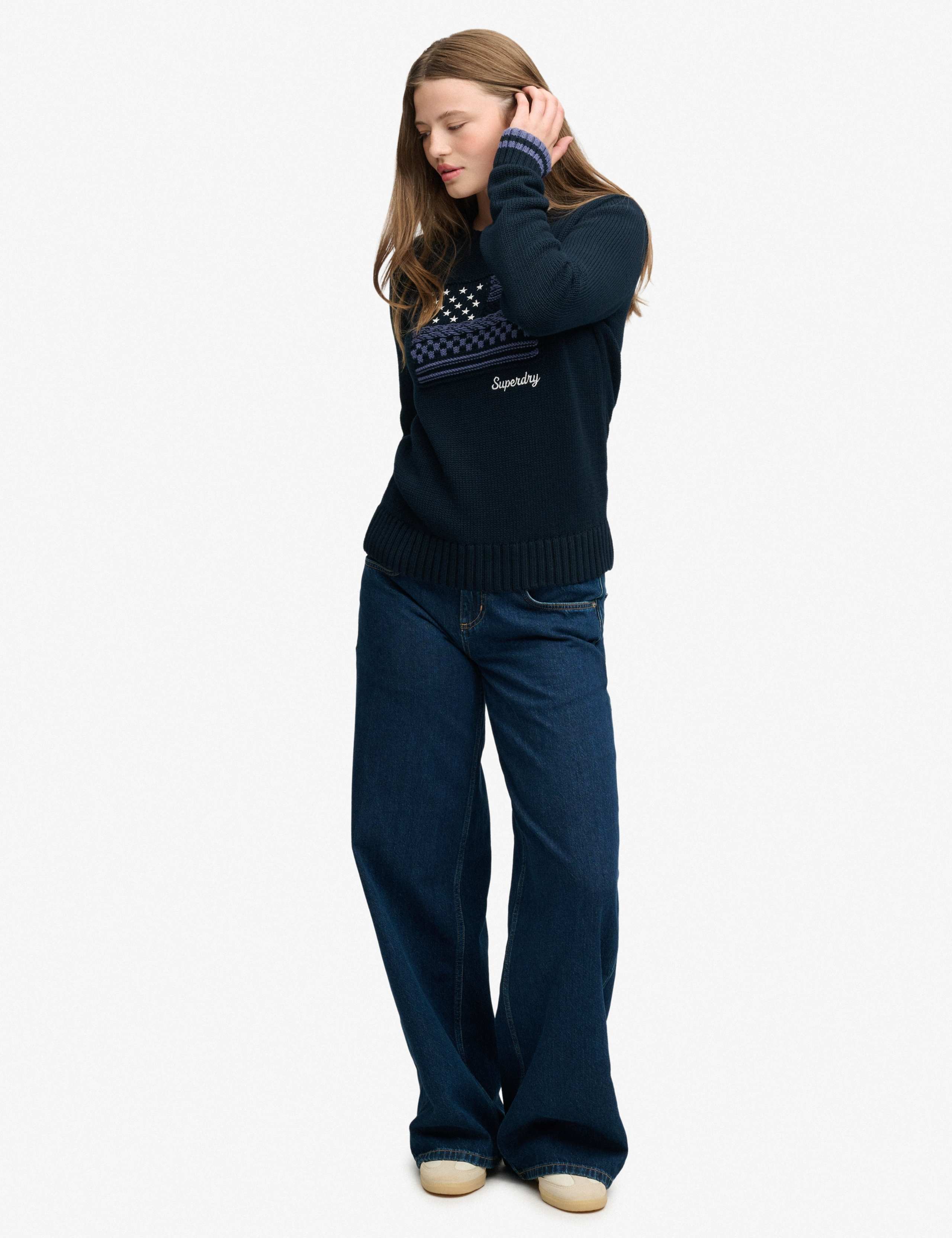 Pure Cotton Flag Knit Relaxed Jumper 4 of 5