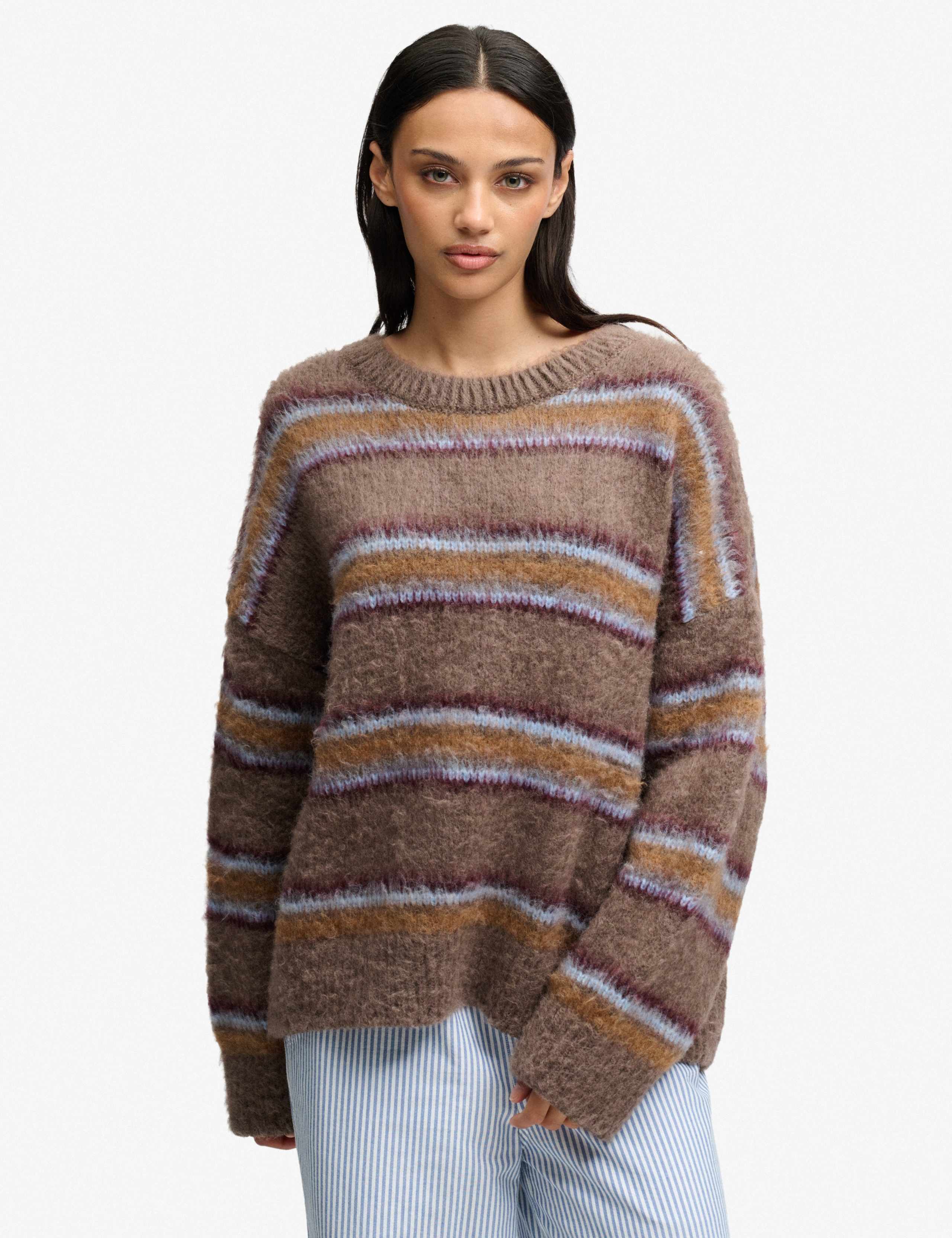 Brushed Striped Relaxed Jumper 1 of 7