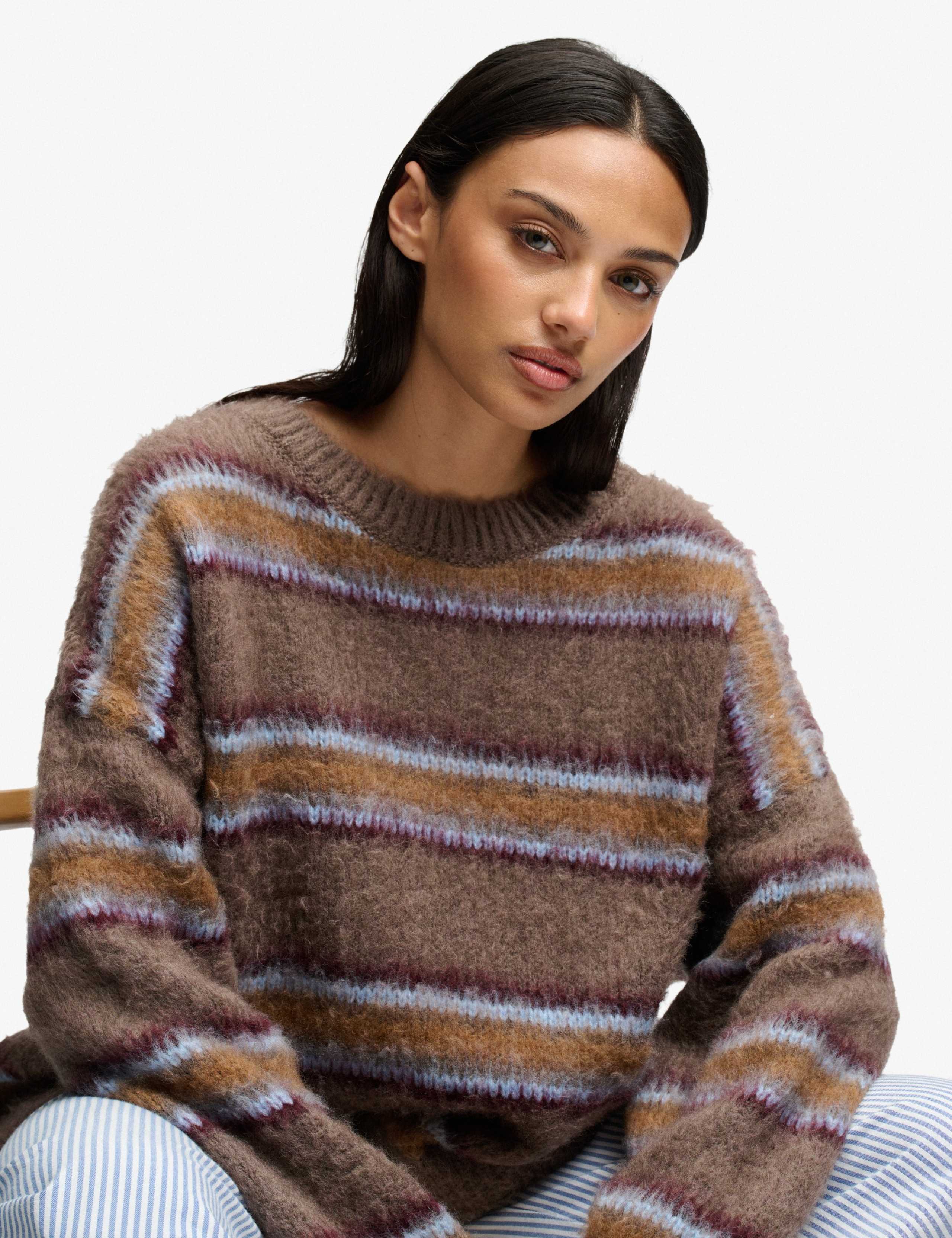 Brushed Striped Relaxed Jumper 3 of 7