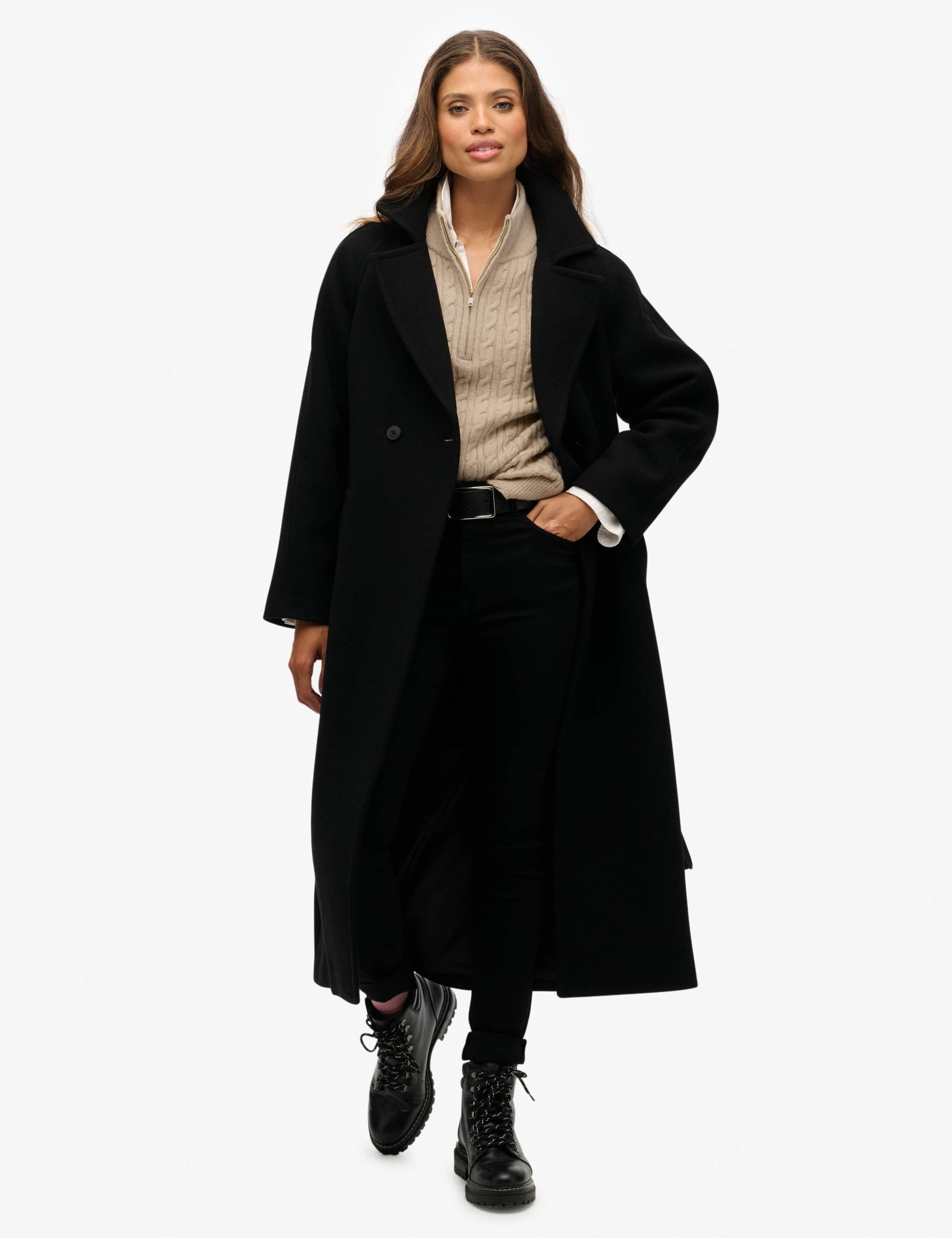 Wool Blend Wrap Coat 1 of 8