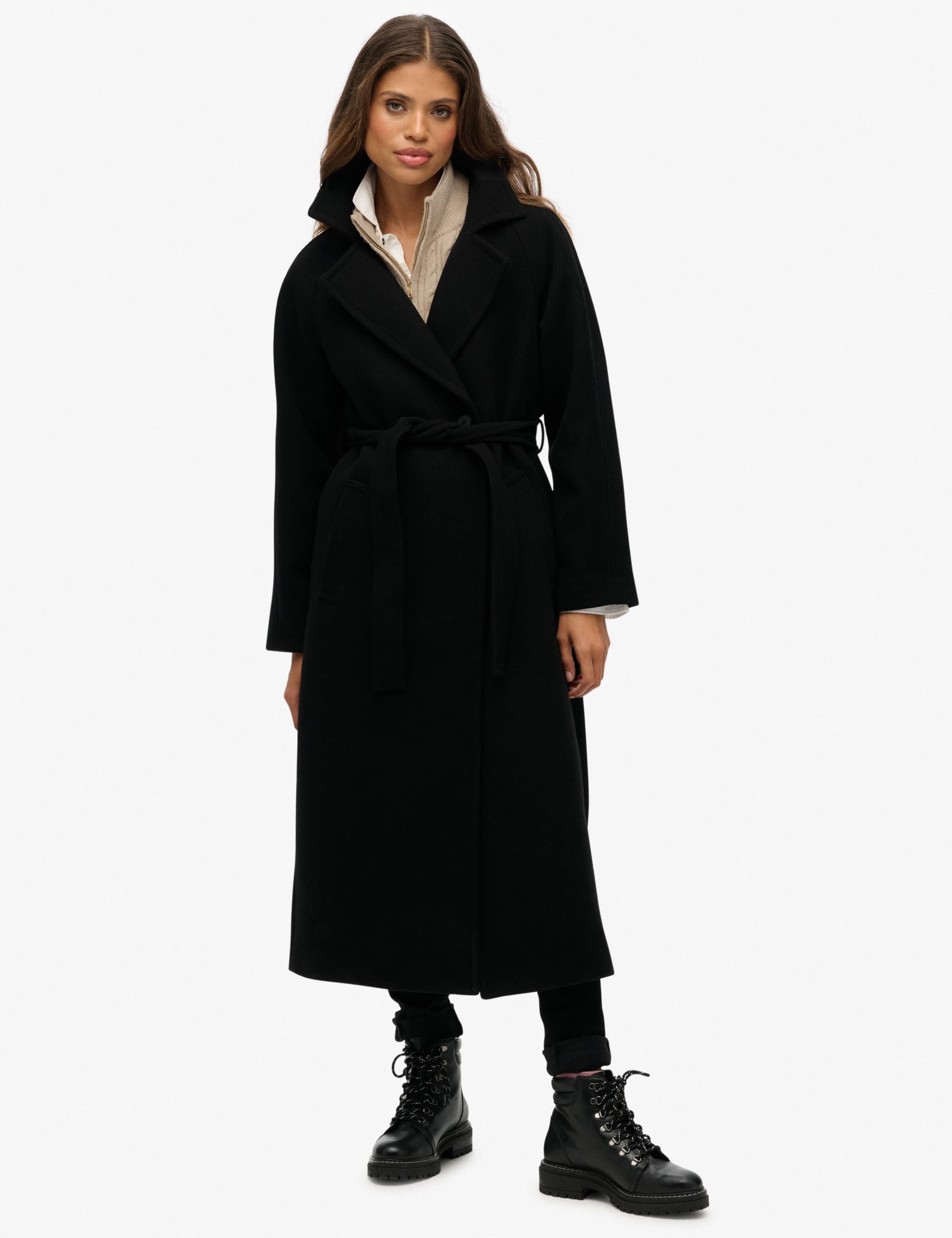 Wool Blend Wrap Coat 3 of 8