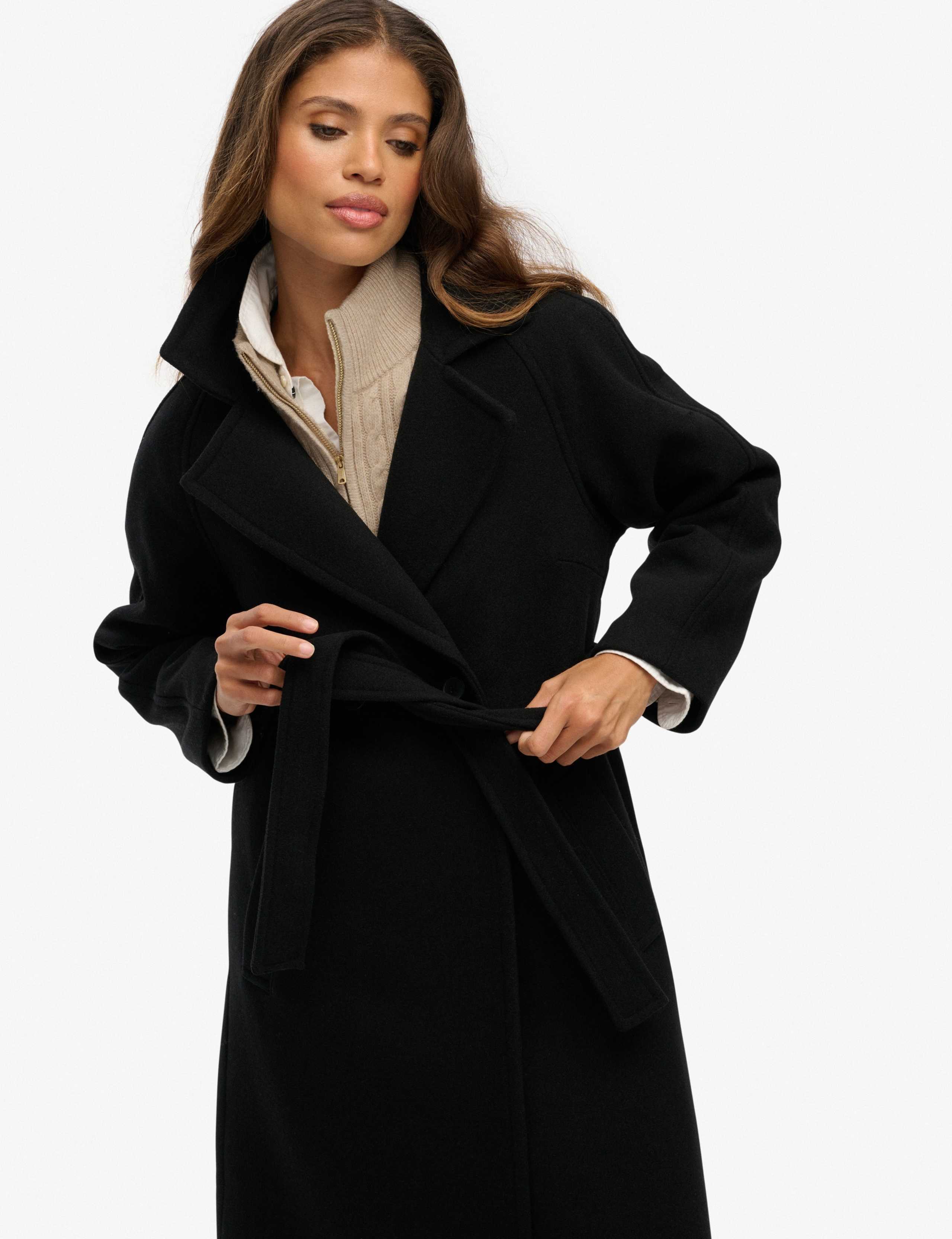 Wool Blend Wrap Coat 6 of 8
