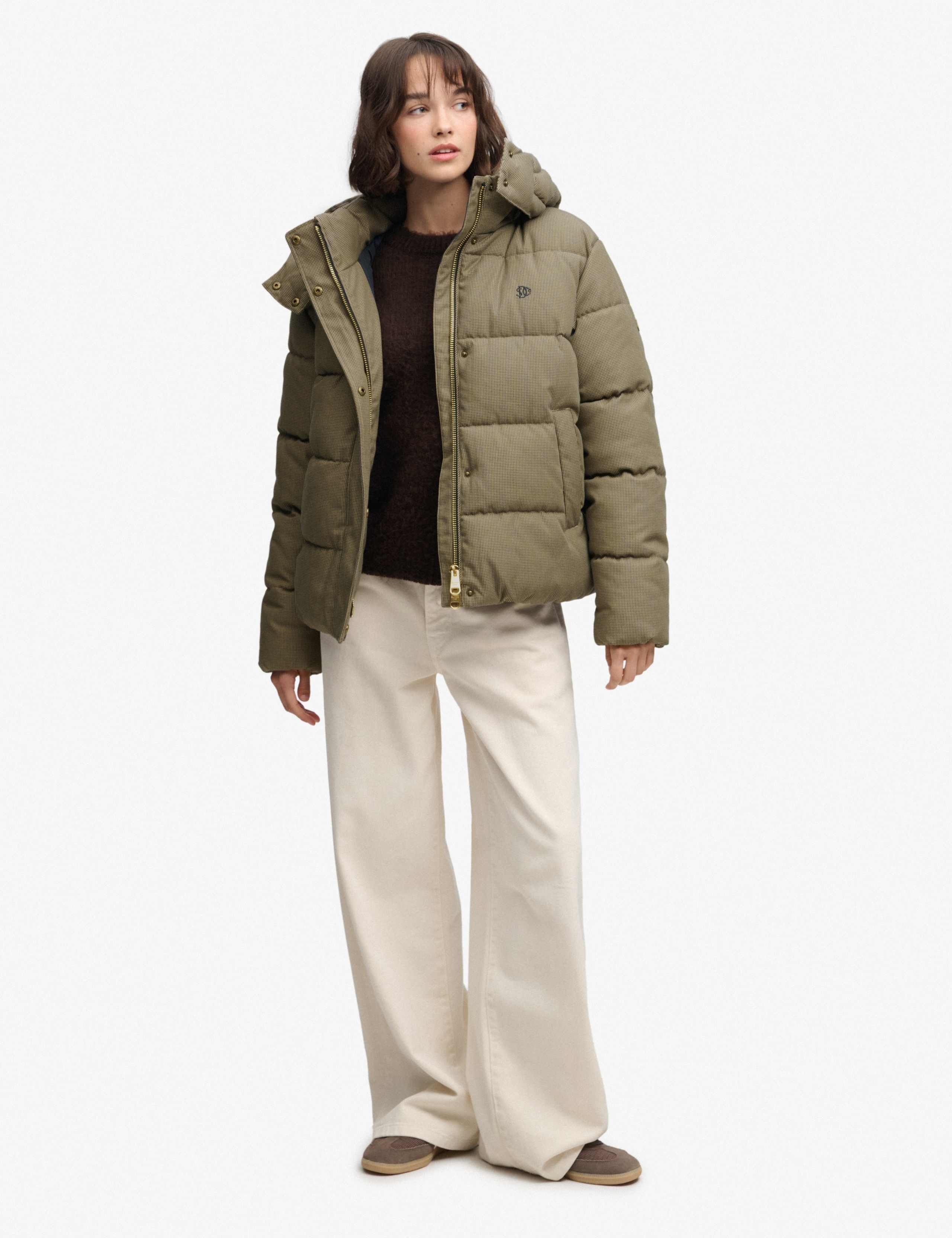 Checked Hooded Puffer Jacket 3 of 7