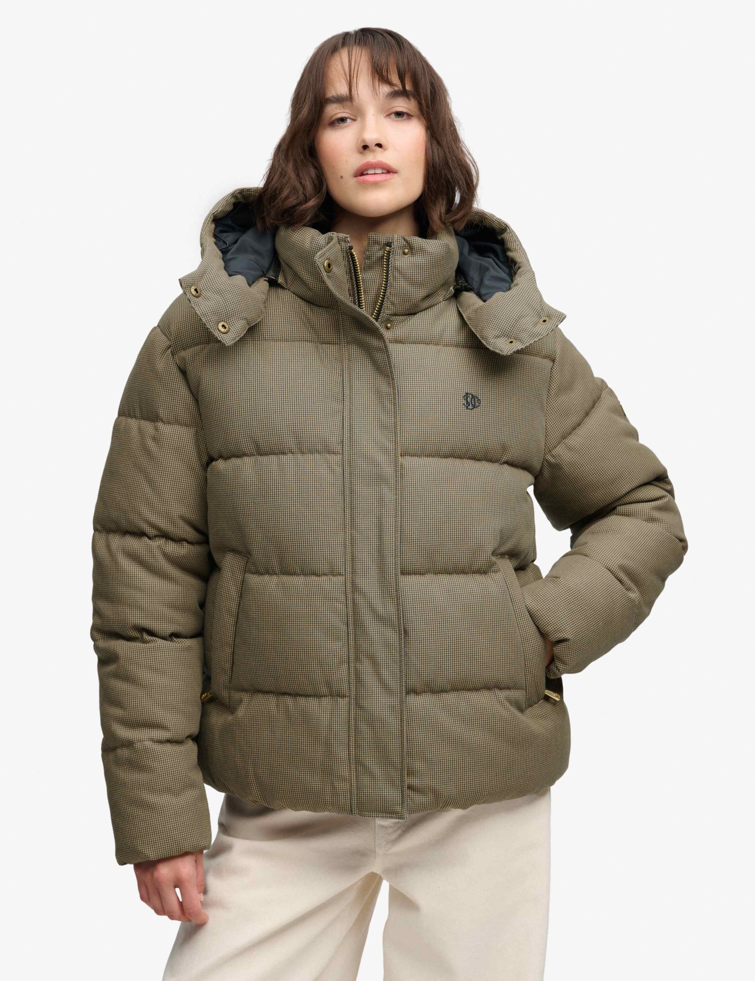 Checked Hooded Puffer Jacket 5 of 7