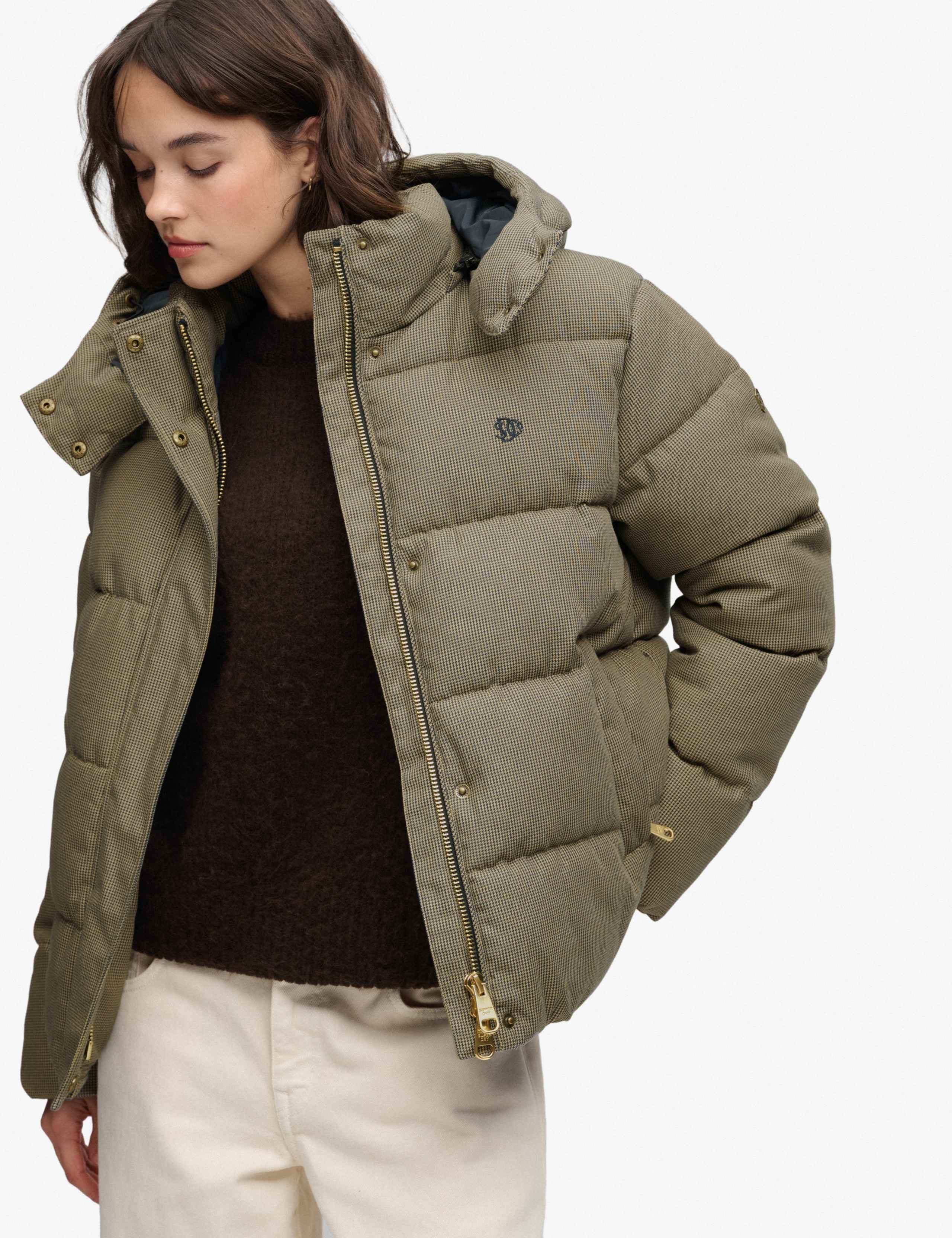Checked Hooded Puffer Jacket 7 of 7