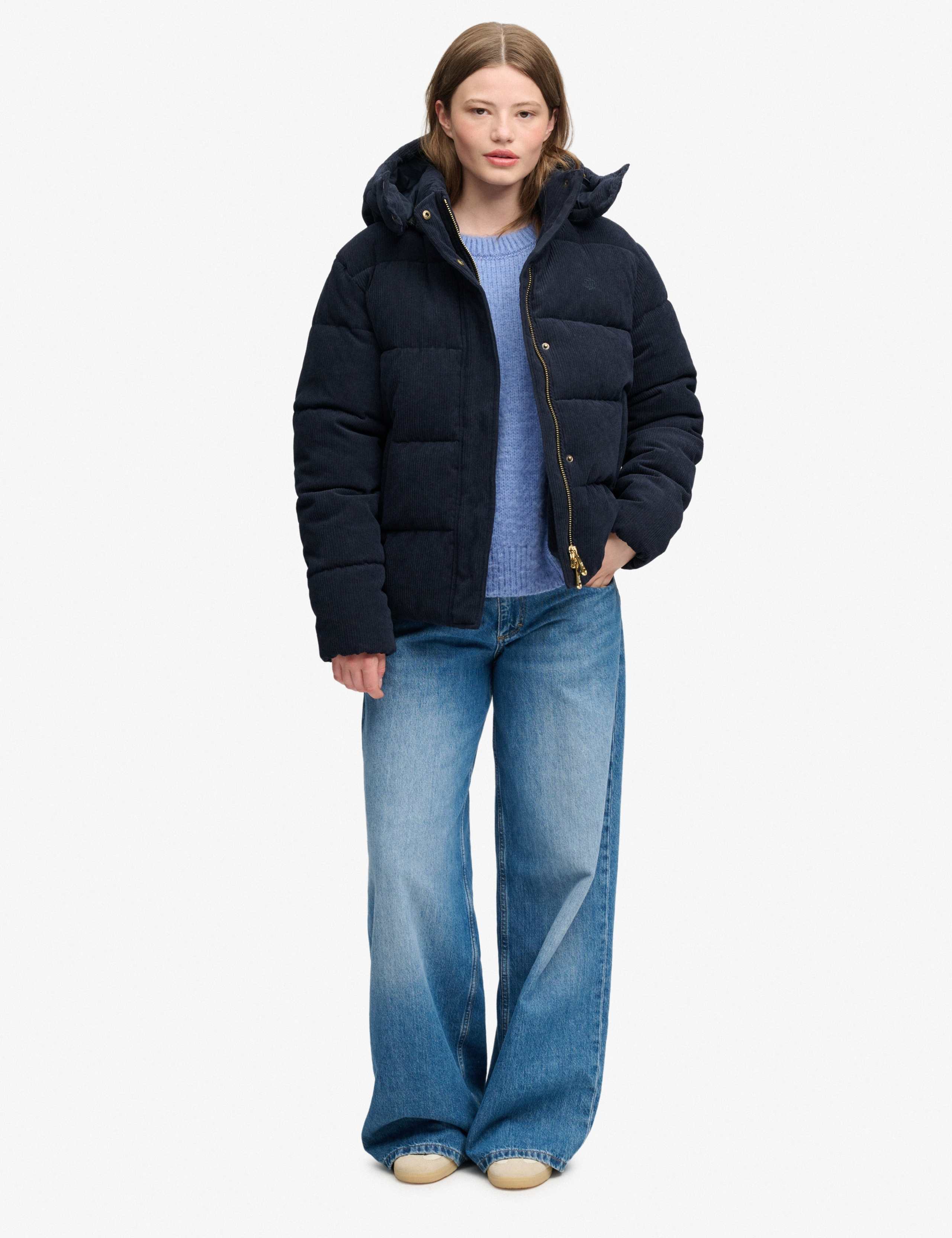 Cord Hooded Puffer Jacket 3 of 8