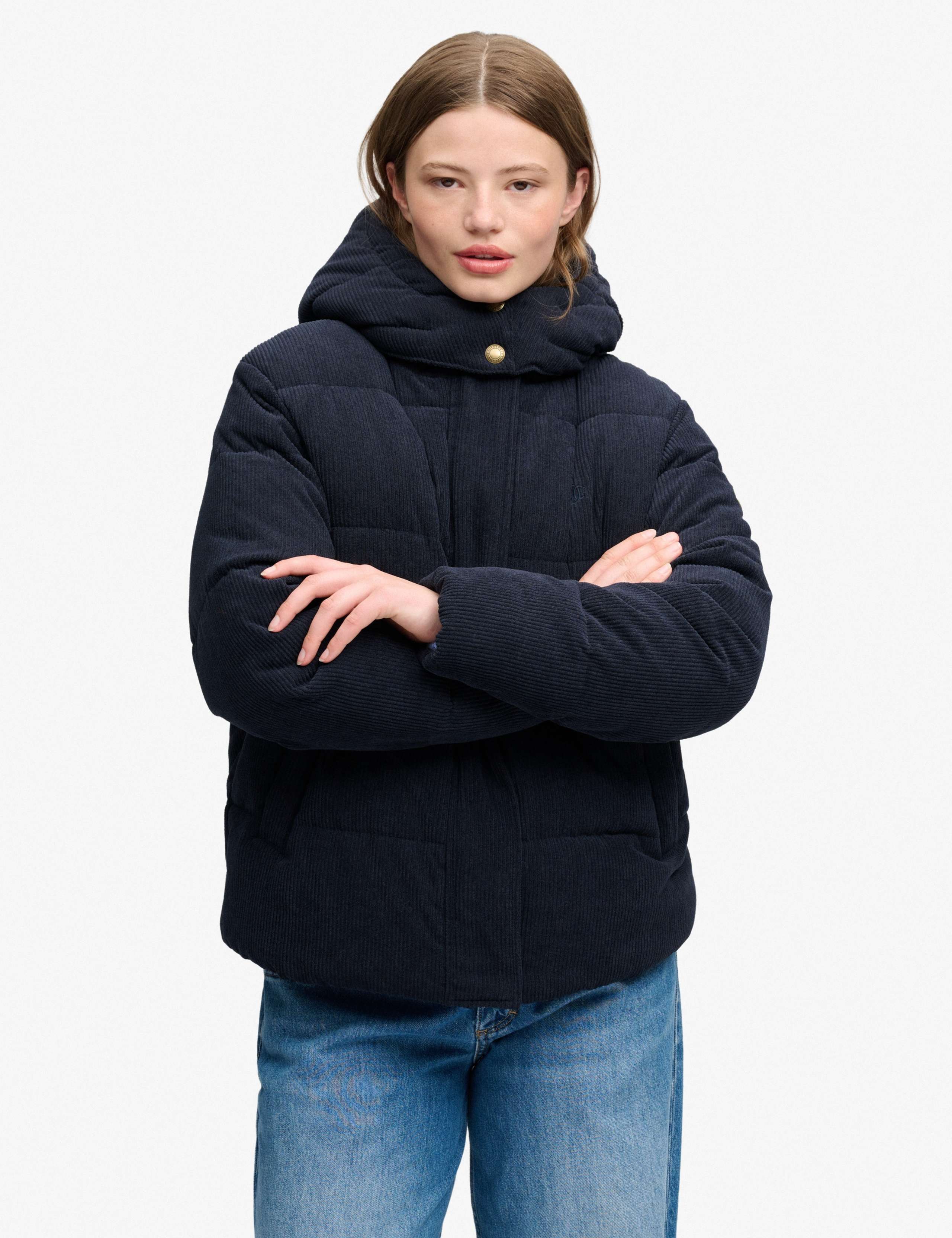 Cord Hooded Puffer Jacket 4 of 8