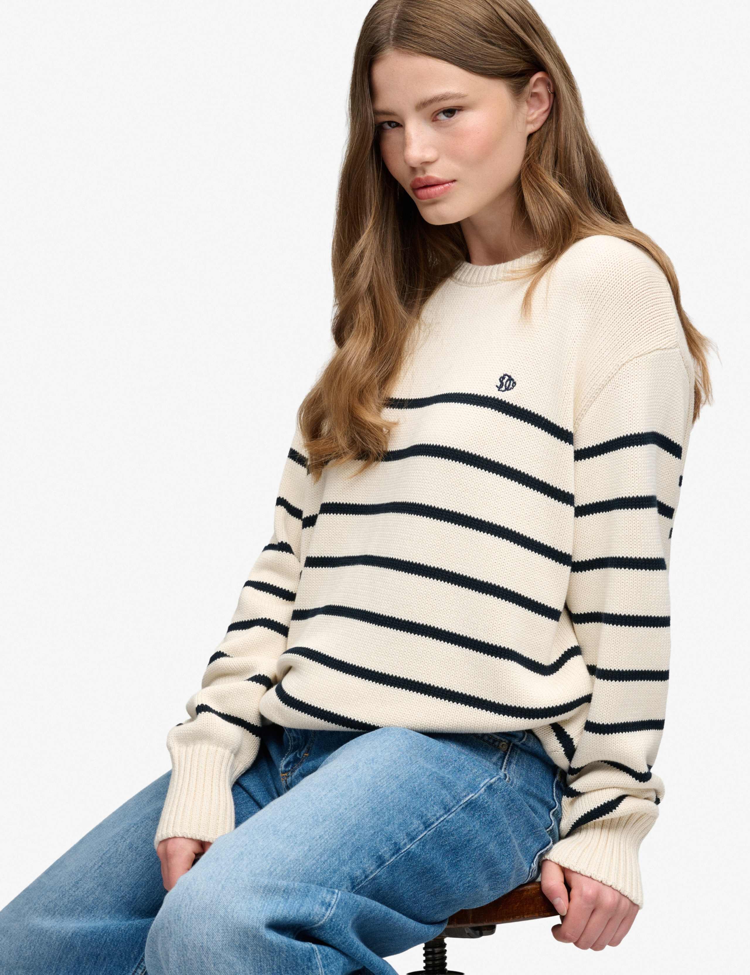 Pure Cotton Striped Oversized Jumper 2 of 5