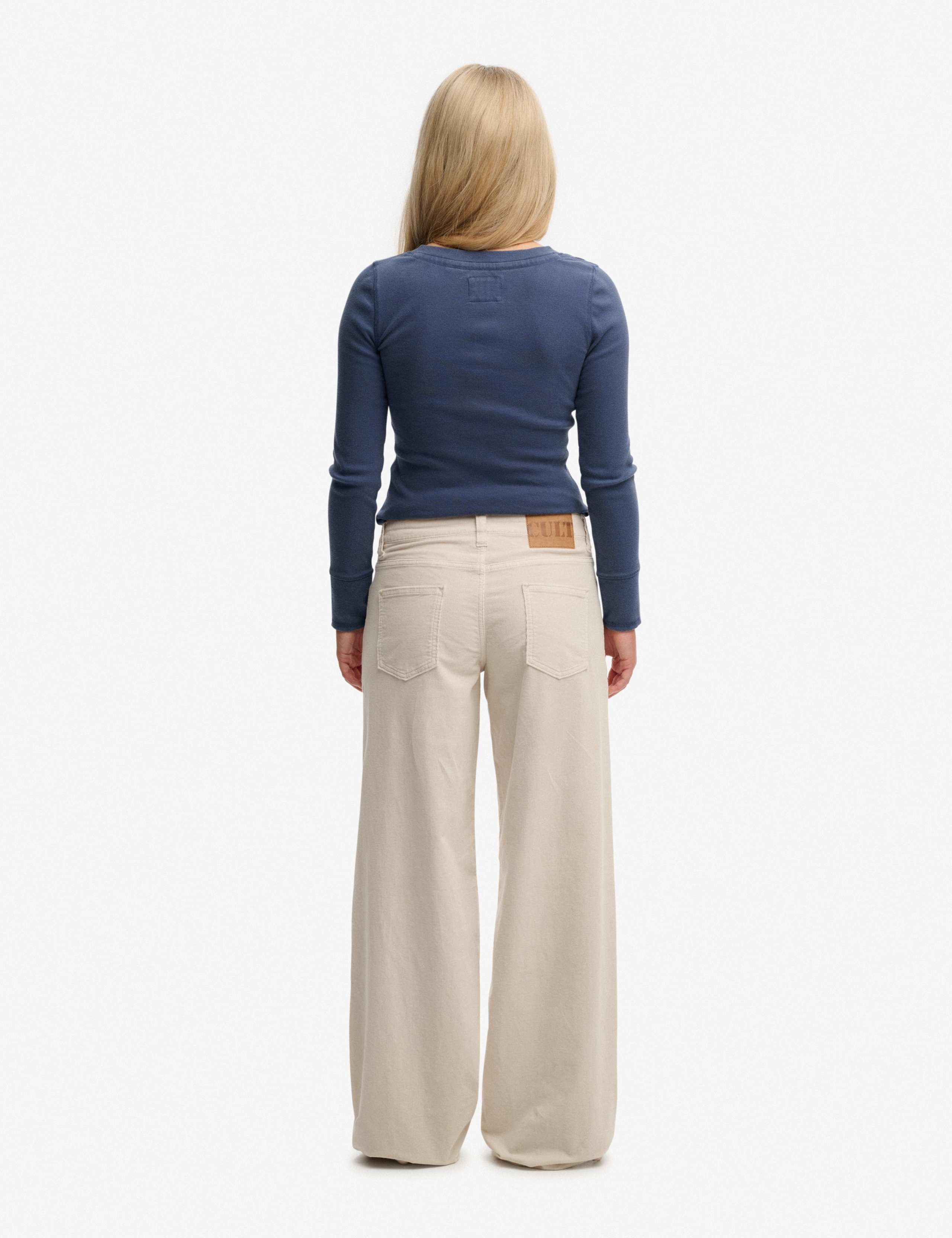 Cotton Rich Cord Textured Wide Leg Trousers 4 of 8