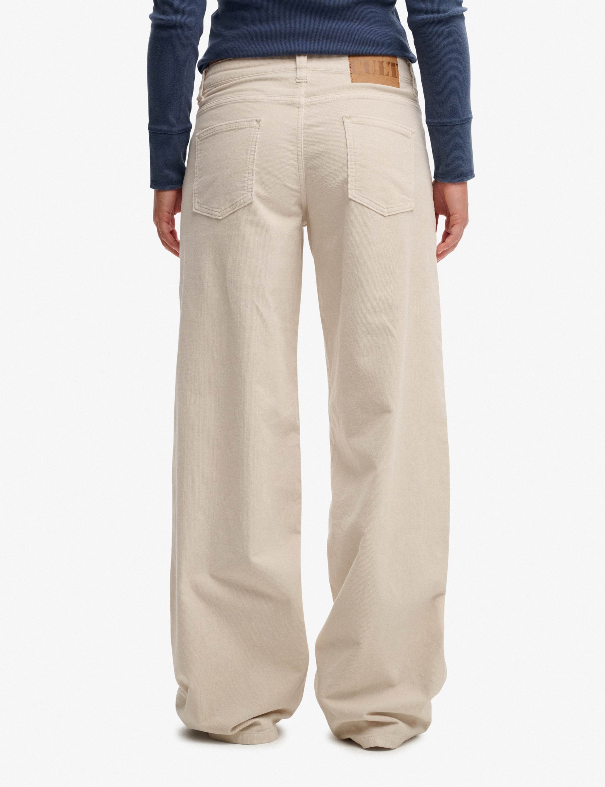 Cotton Rich Cord Textured Wide Leg Trousers 7 of 8