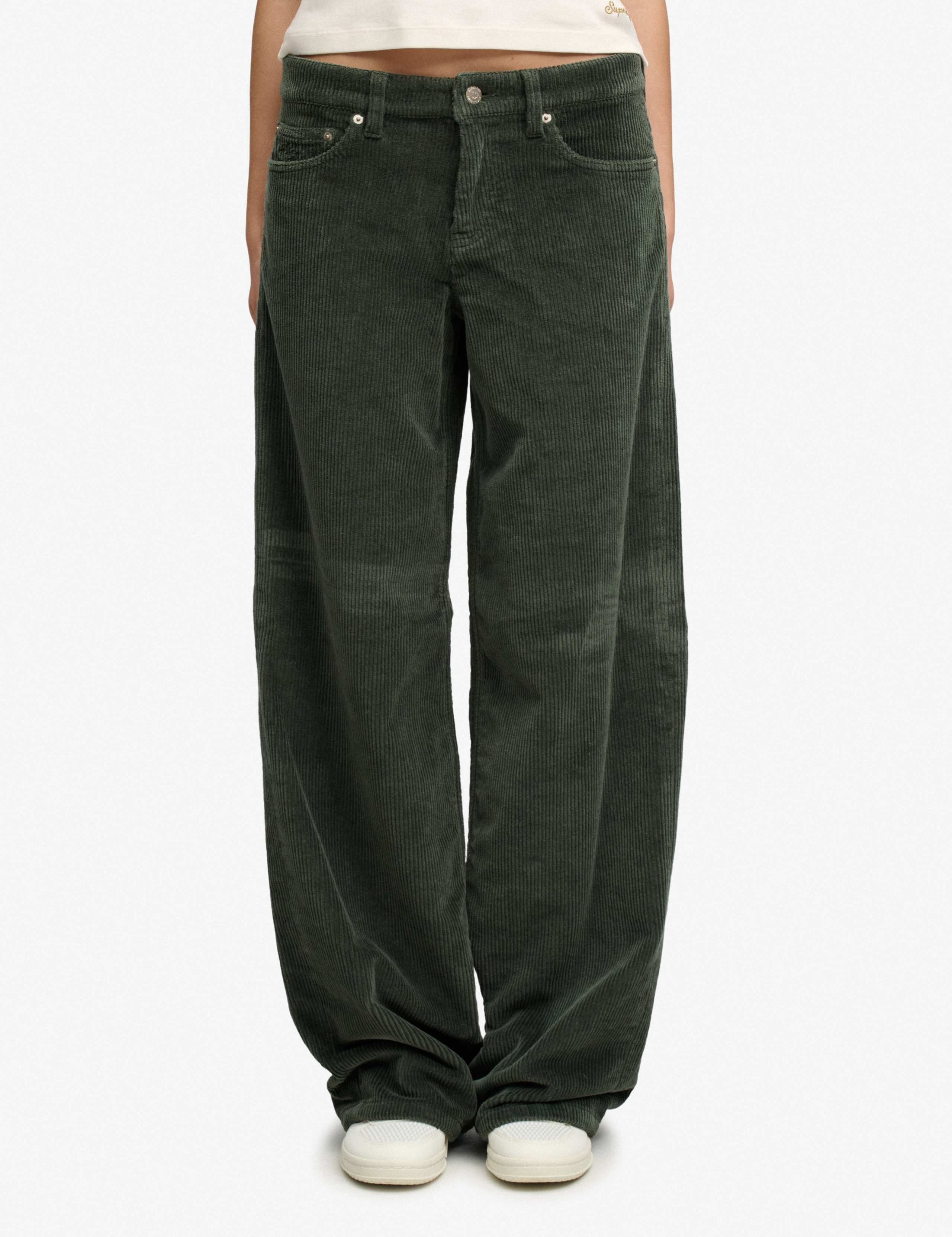 Pure Cotton Cord Textured Wide Leg Trousers 1 of 8