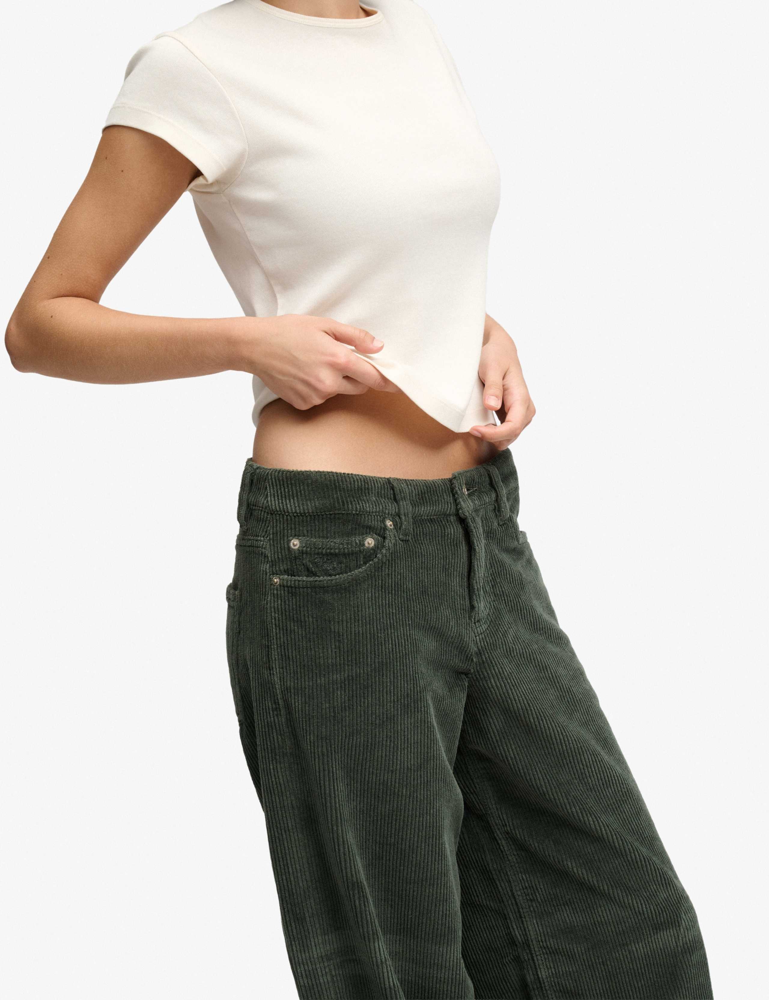 Pure Cotton Cord Textured Wide Leg Trousers 7 of 8