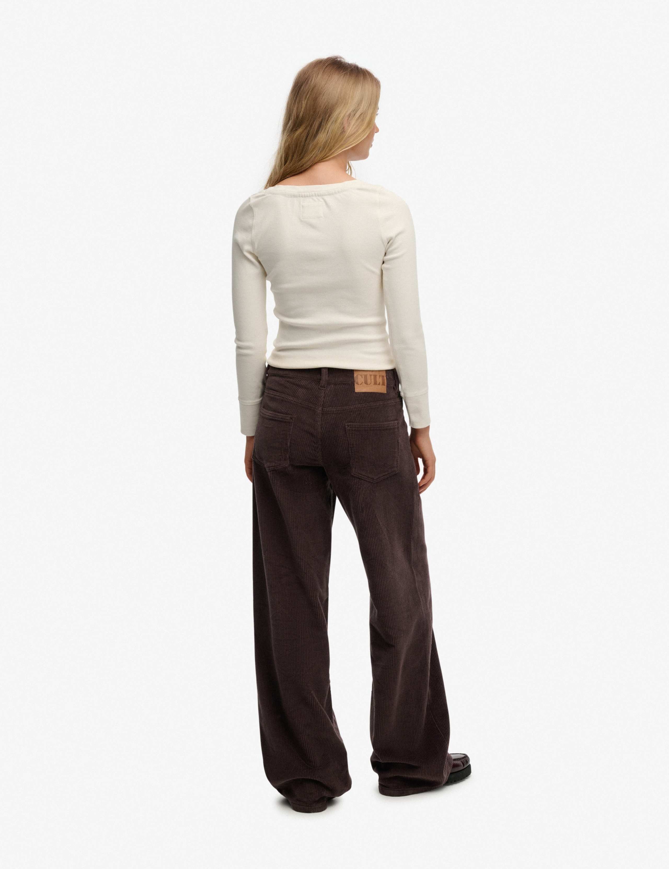Pure Cotton Cord Textured Wide Leg Trousers 6 of 9