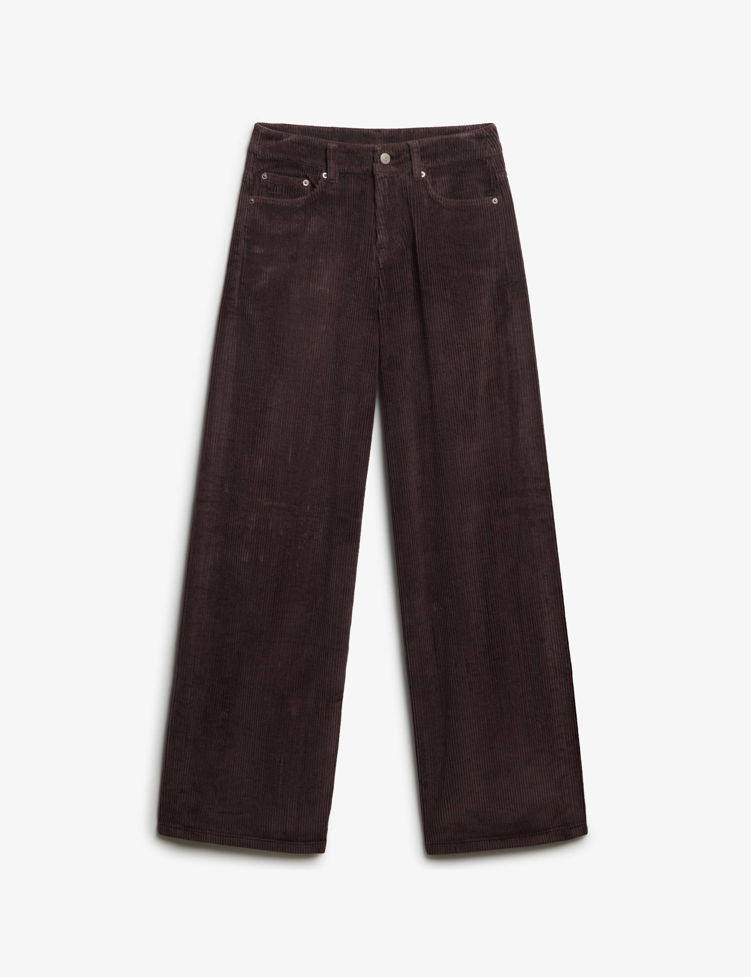 Pure Cotton Cord Textured Wide Leg Trousers 8 of 9