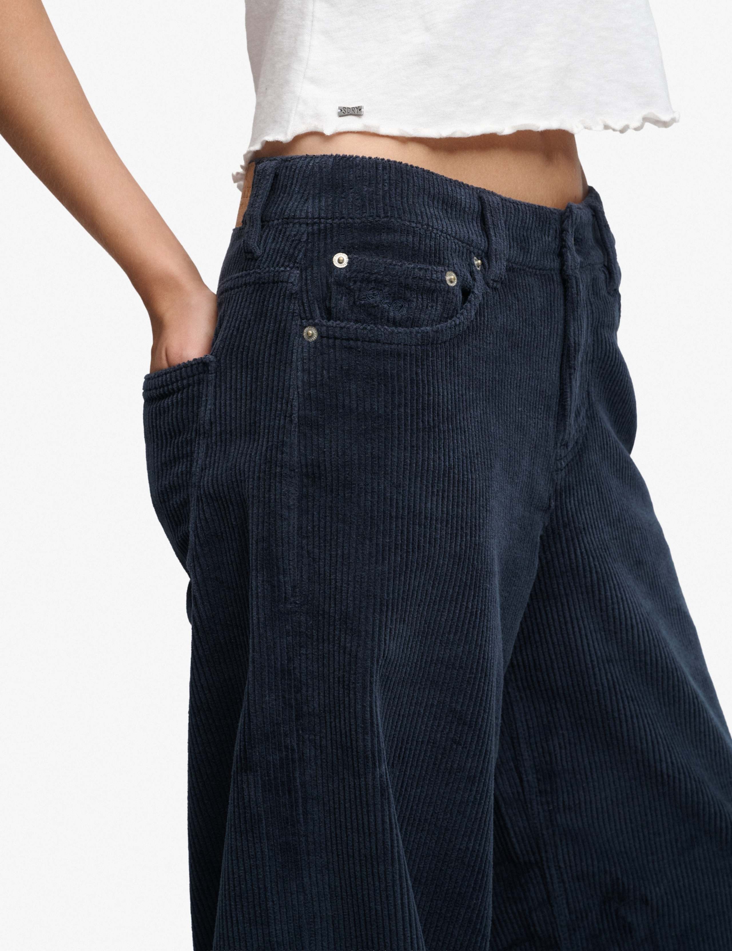 Cotton Rich Cord Textured Wide Leg Trousers 4 of 5