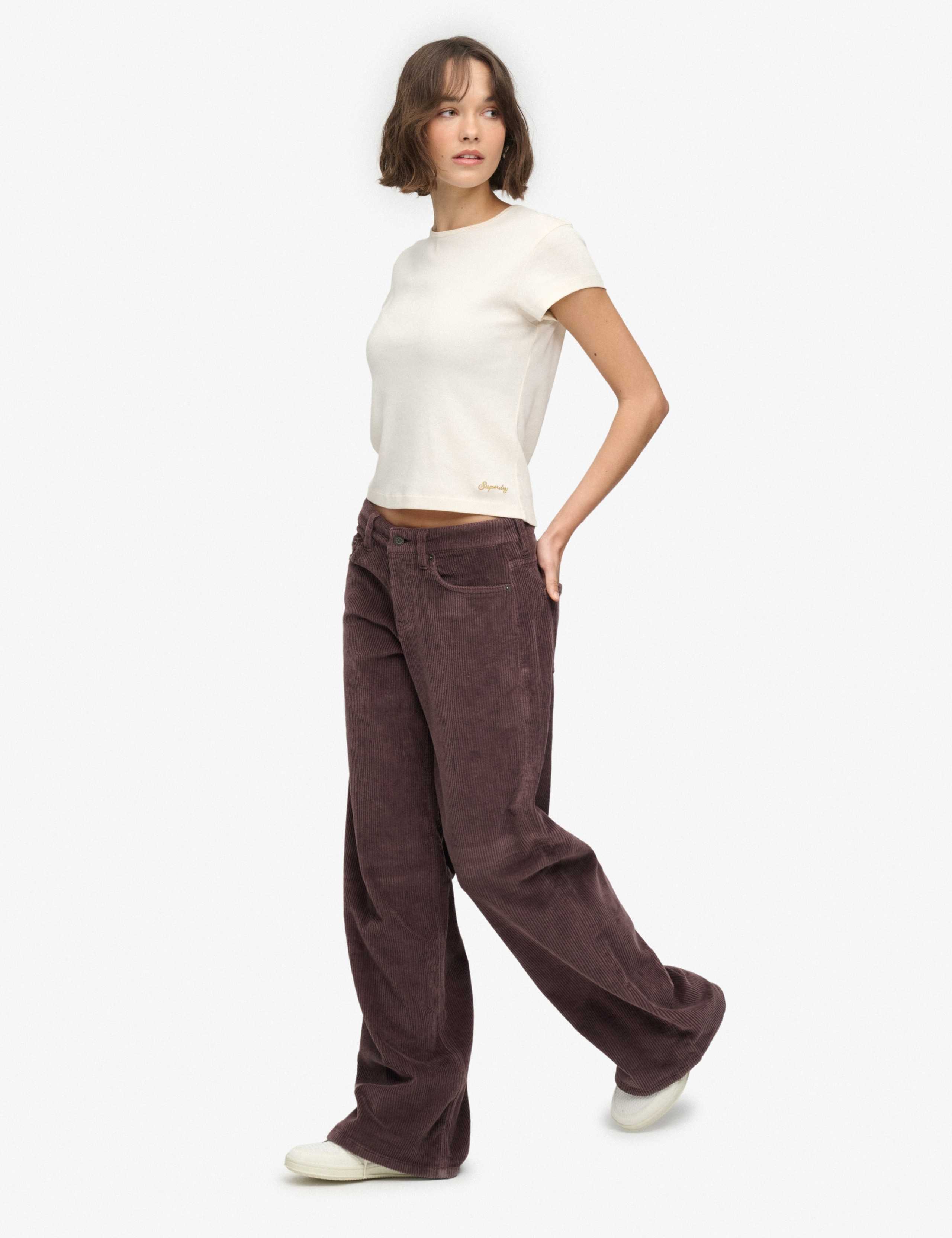 Cotton Rich Cord Textured Wide Leg Trousers 5 of 7