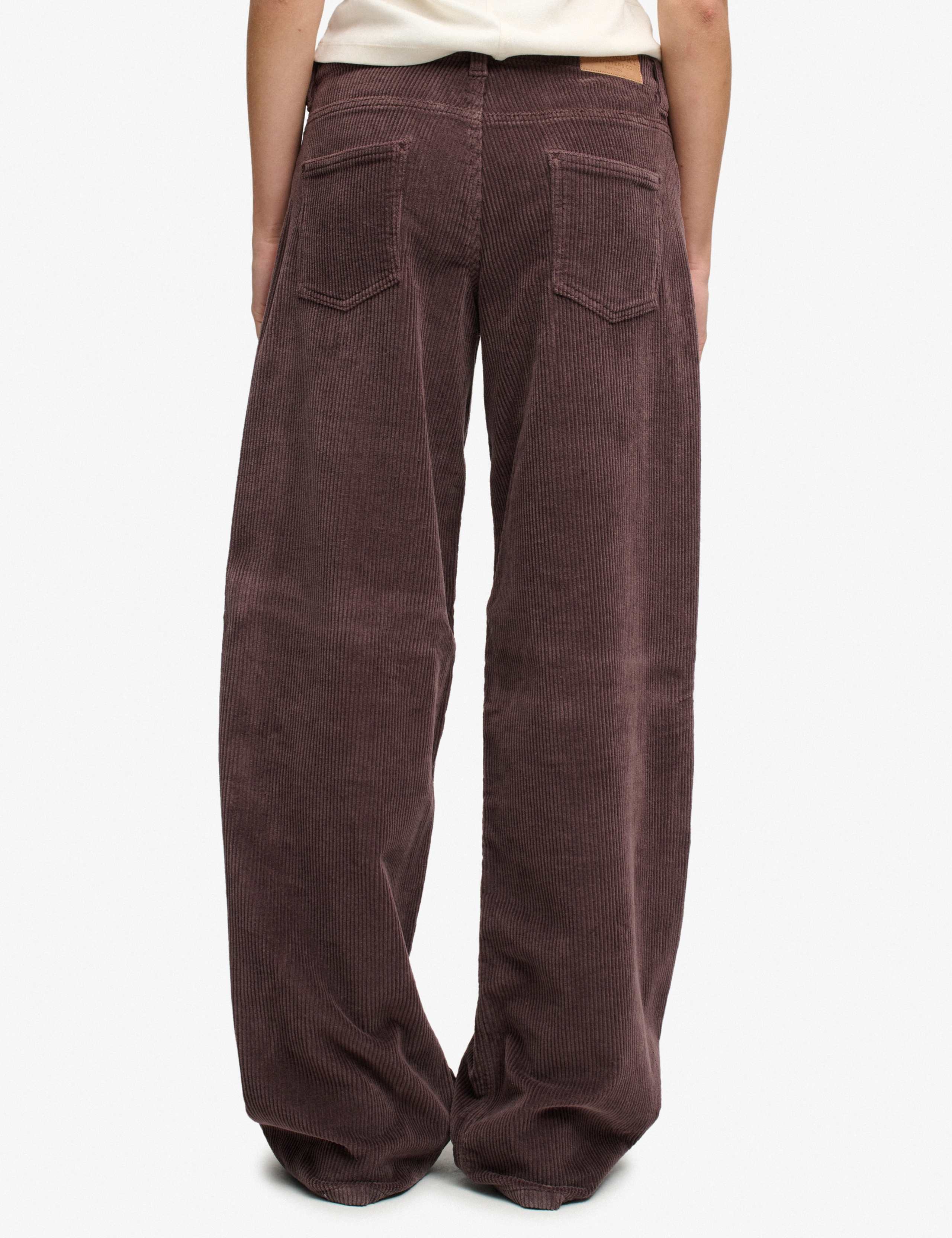 Cotton Rich Cord Textured Wide Leg Trousers 6 of 7