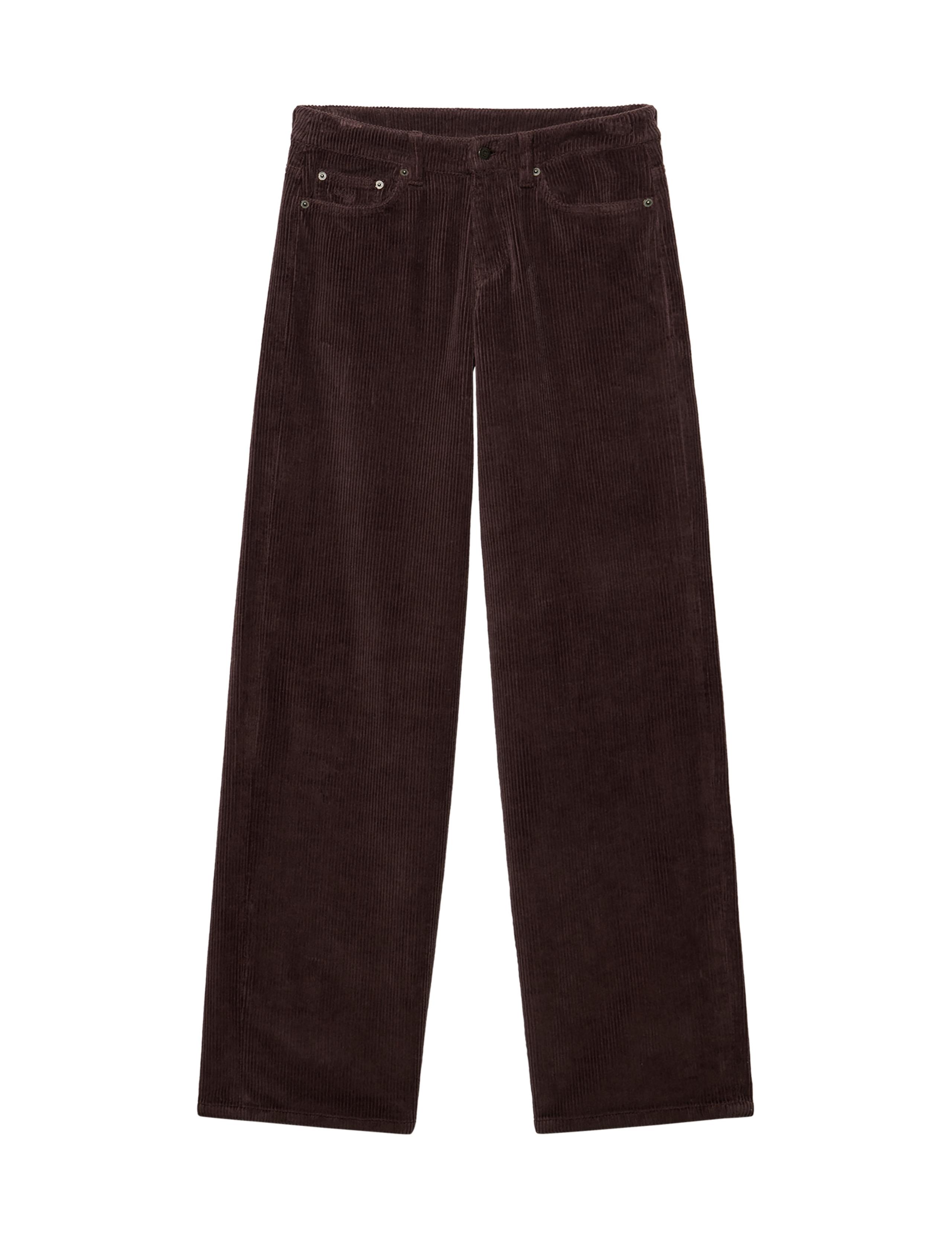 Cotton Rich Cord Textured Wide Leg Trousers 2 of 7