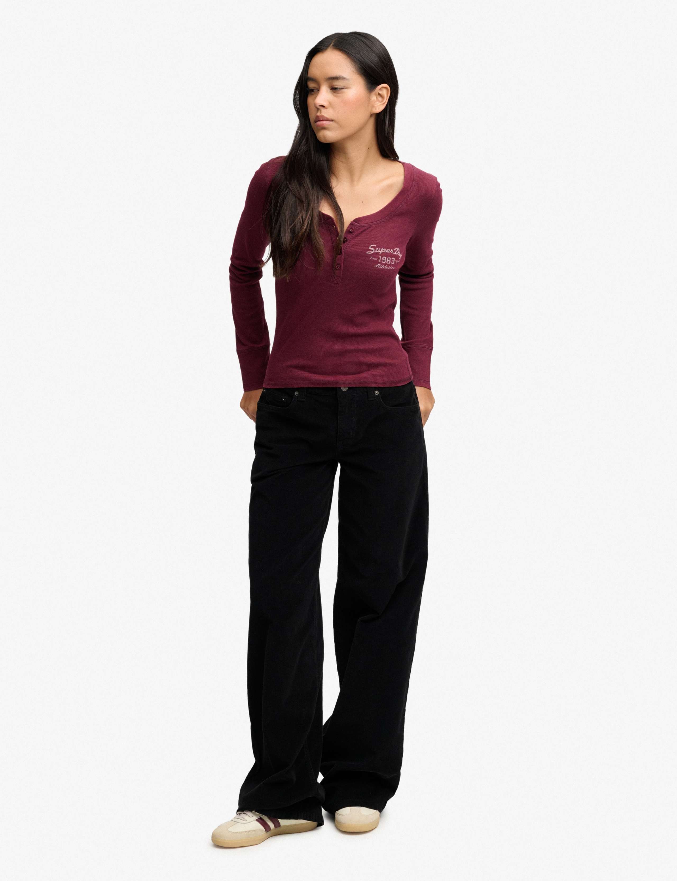 Cotton Rich Cord Textured Wide Leg Trousers 3 of 7