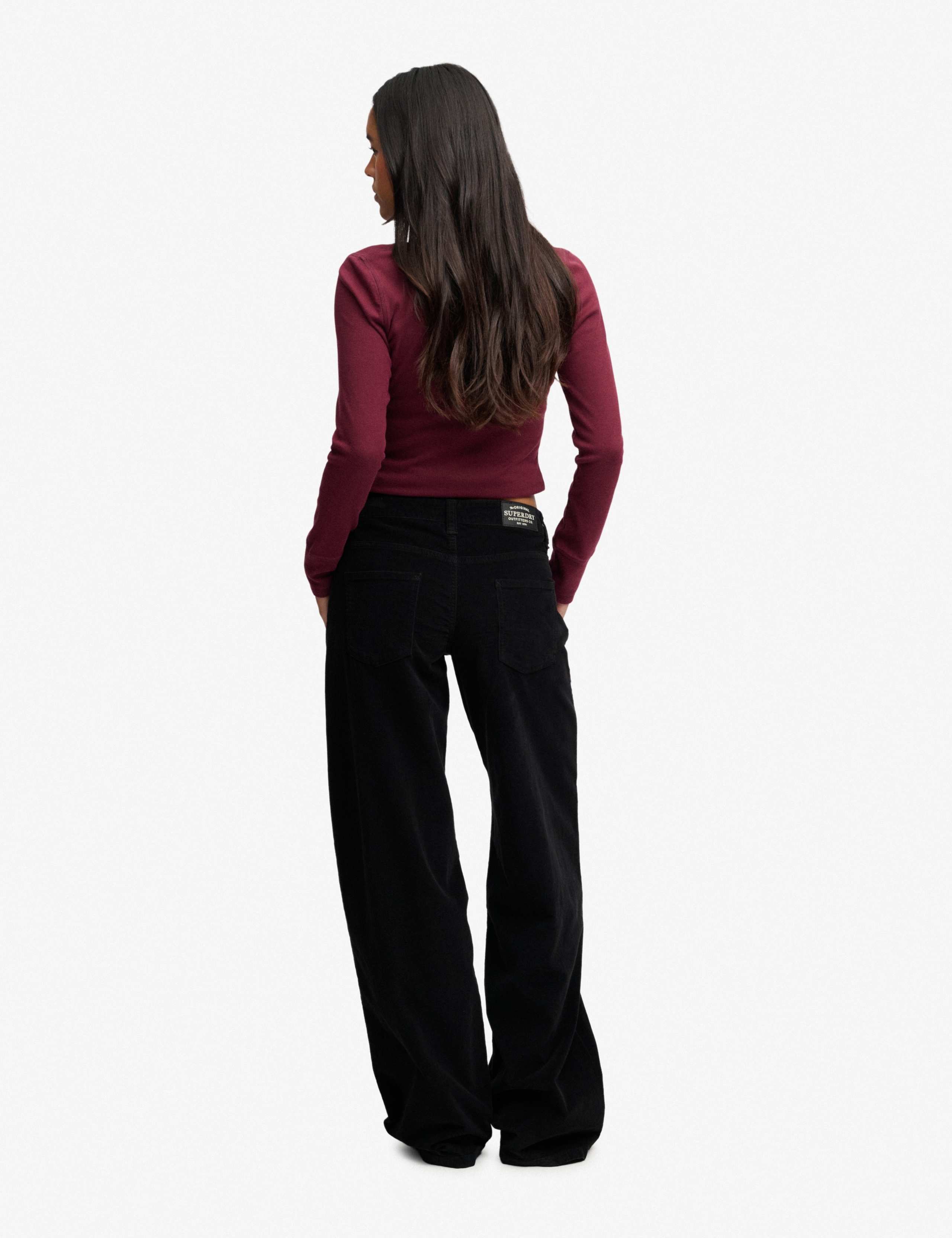 Cotton Rich Cord Textured Wide Leg Trousers 4 of 7