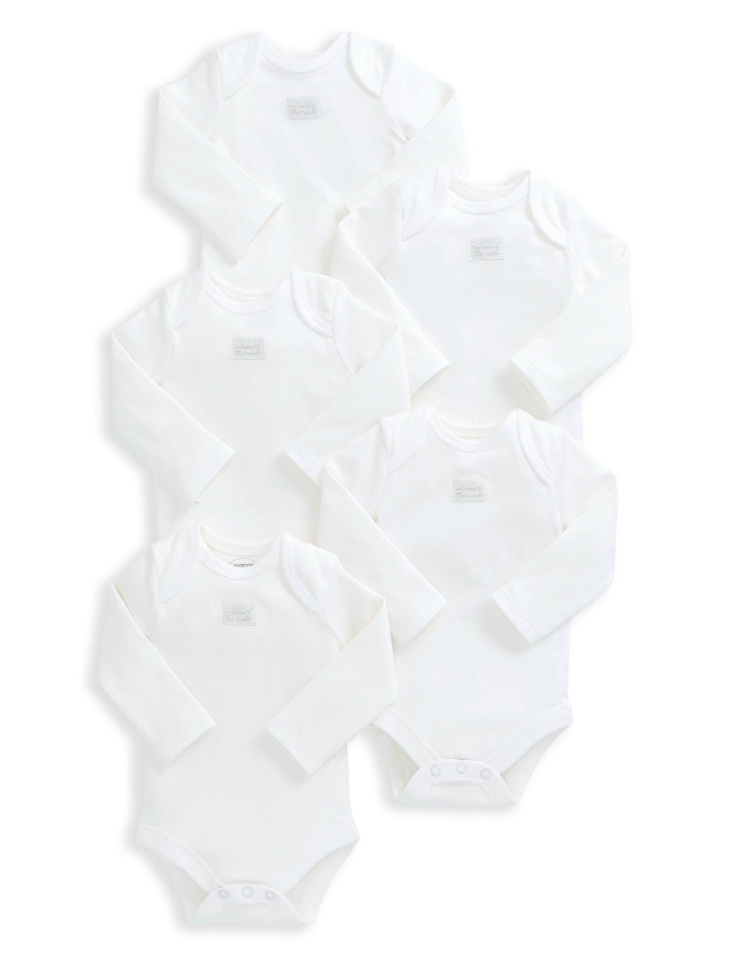 5 Pack Pure Cotton Welcome Bodysuits (0-24 Mths) 2 of 3