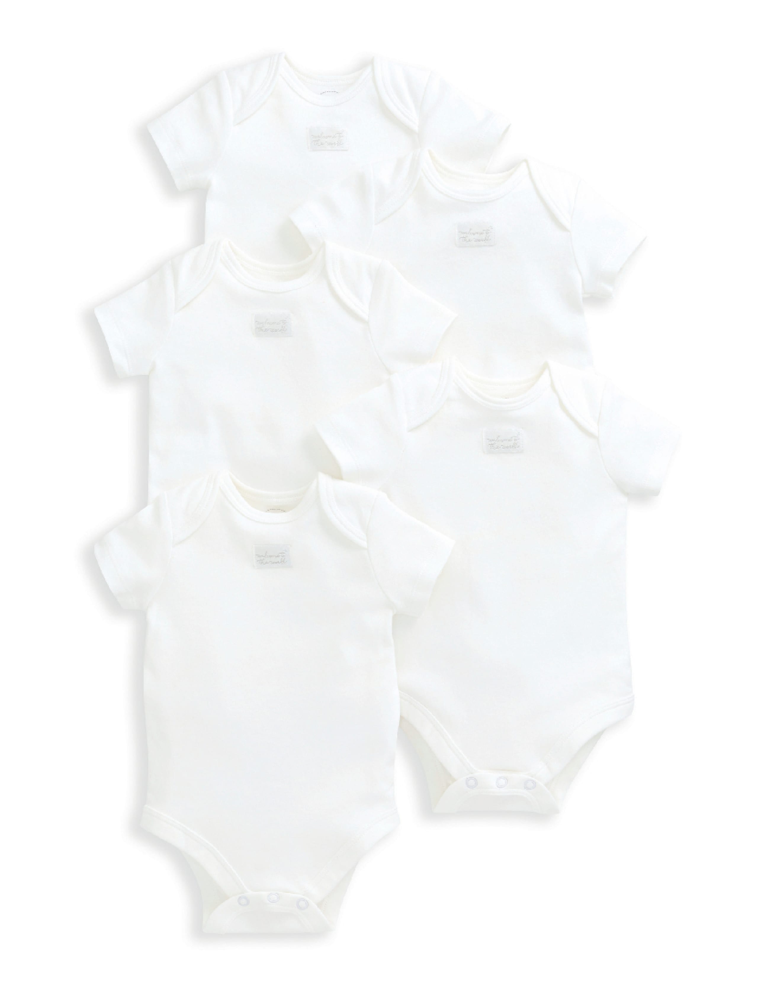 5 Pack Pure Cotton Welcome Bodysuits (0-24 Mths) 2 of 2