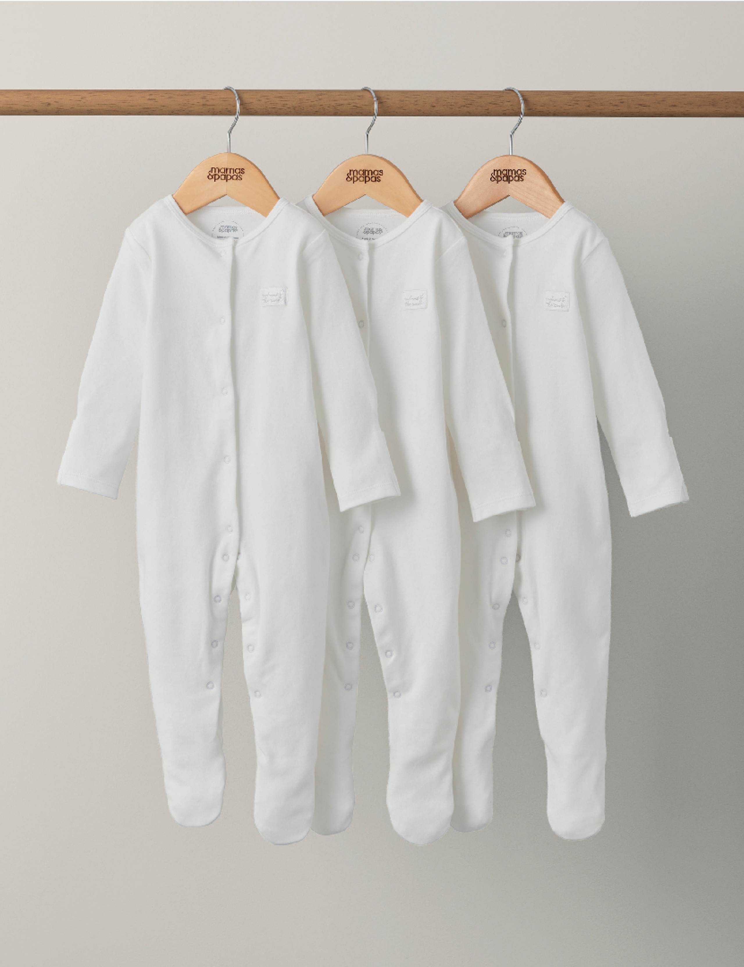 3 Pack Pure Cotton Welcome Sleepsuits (0-24 Mths) 3 of 3