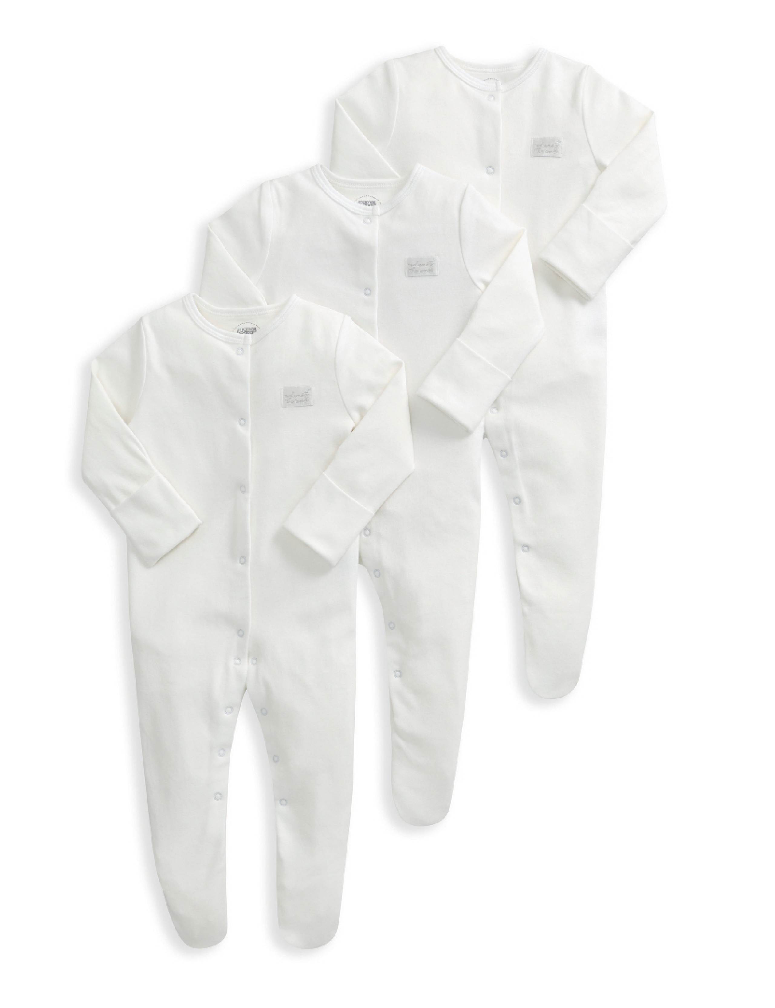 3 Pack Pure Cotton Welcome Sleepsuits (0-24 Mths) 2 of 3