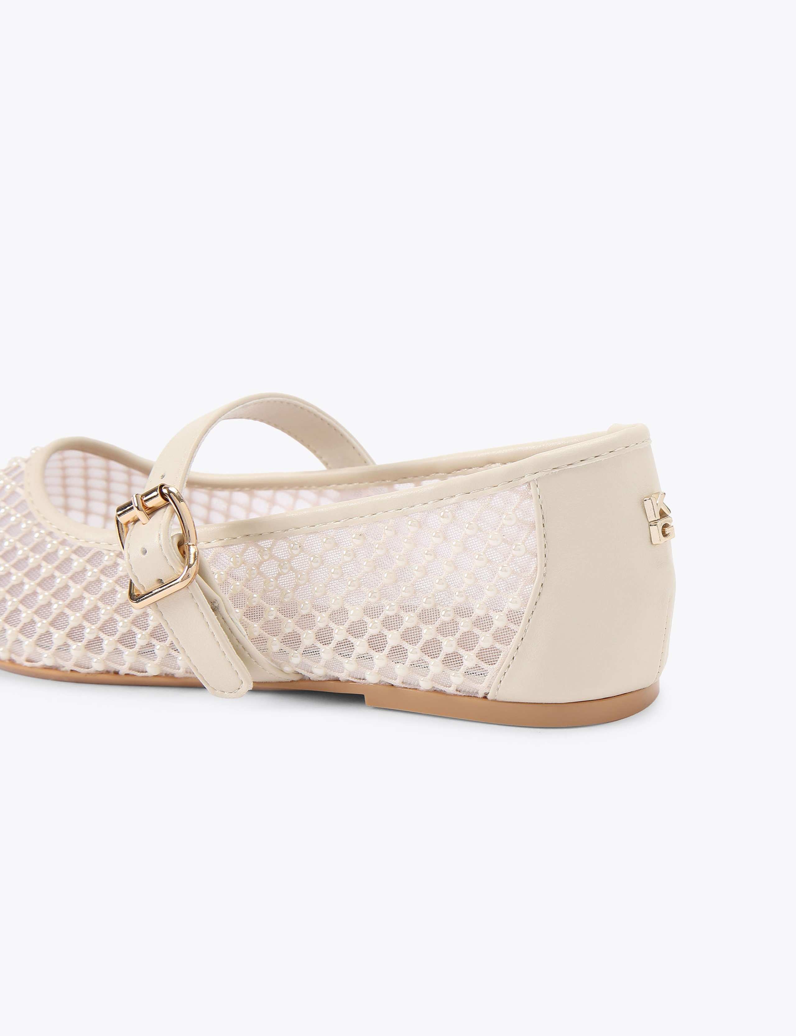 Mesh Embellished Flat Ballet Pumps 5 of 5