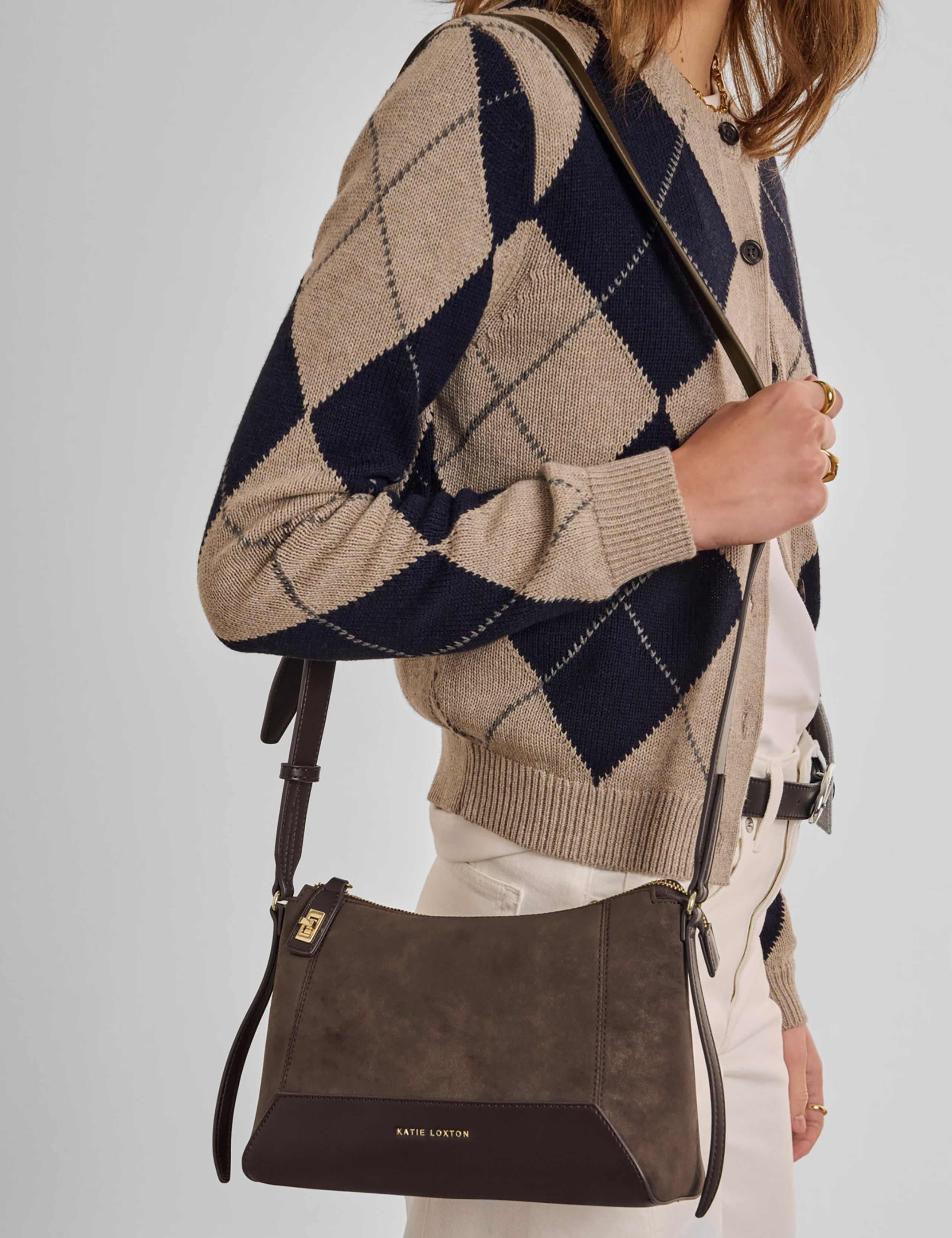 Faux Suede Cross Body Bag 2 of 5