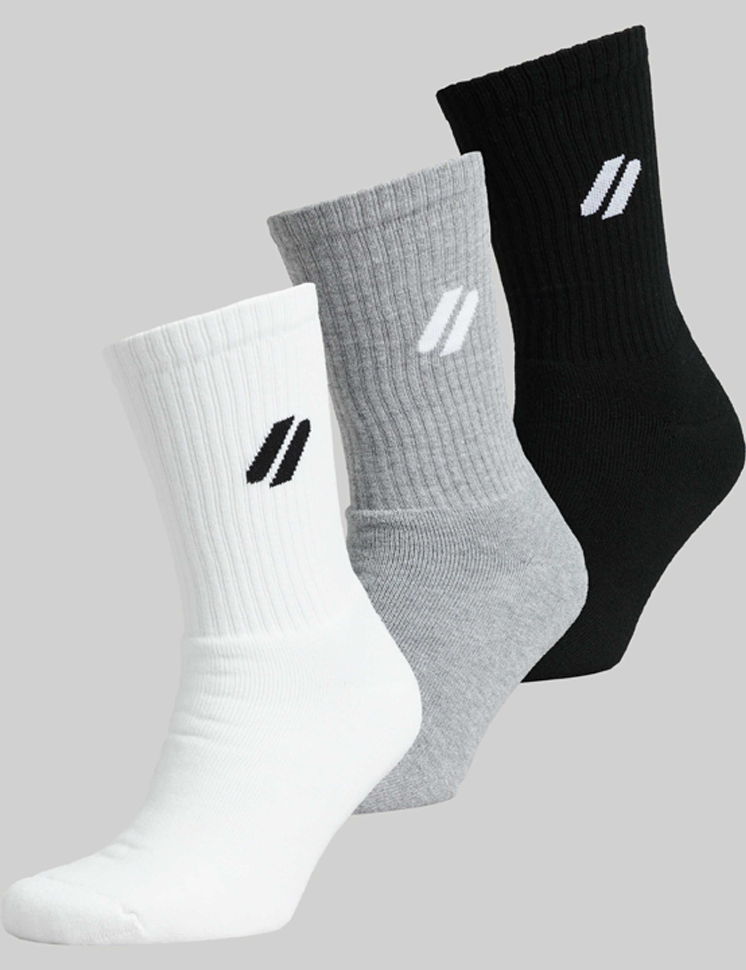 3 Pack Logo Embroidered Sports Socks 1 of 4