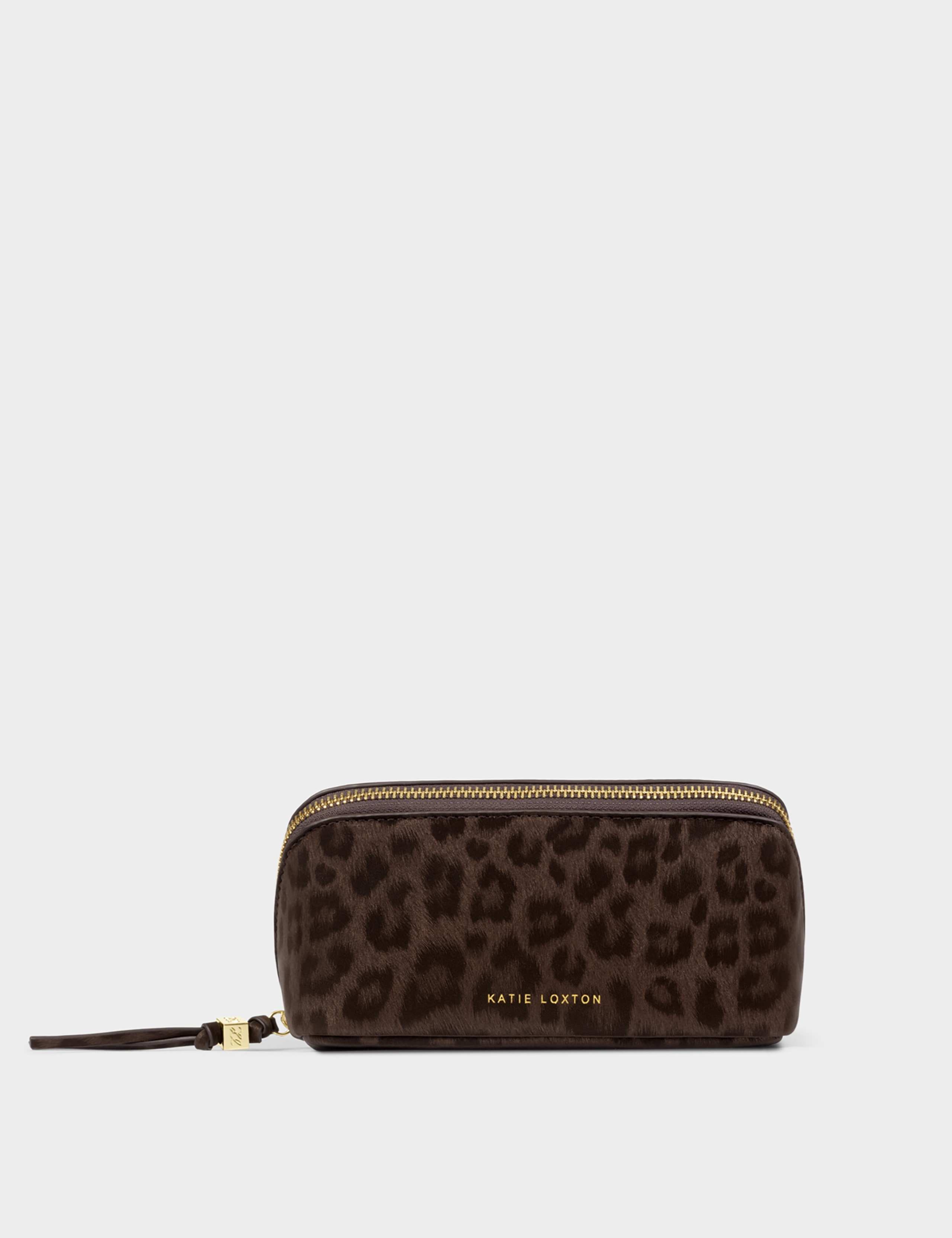 Faux Leather Leopard Fold-Out Makeup Bag 1 of 4