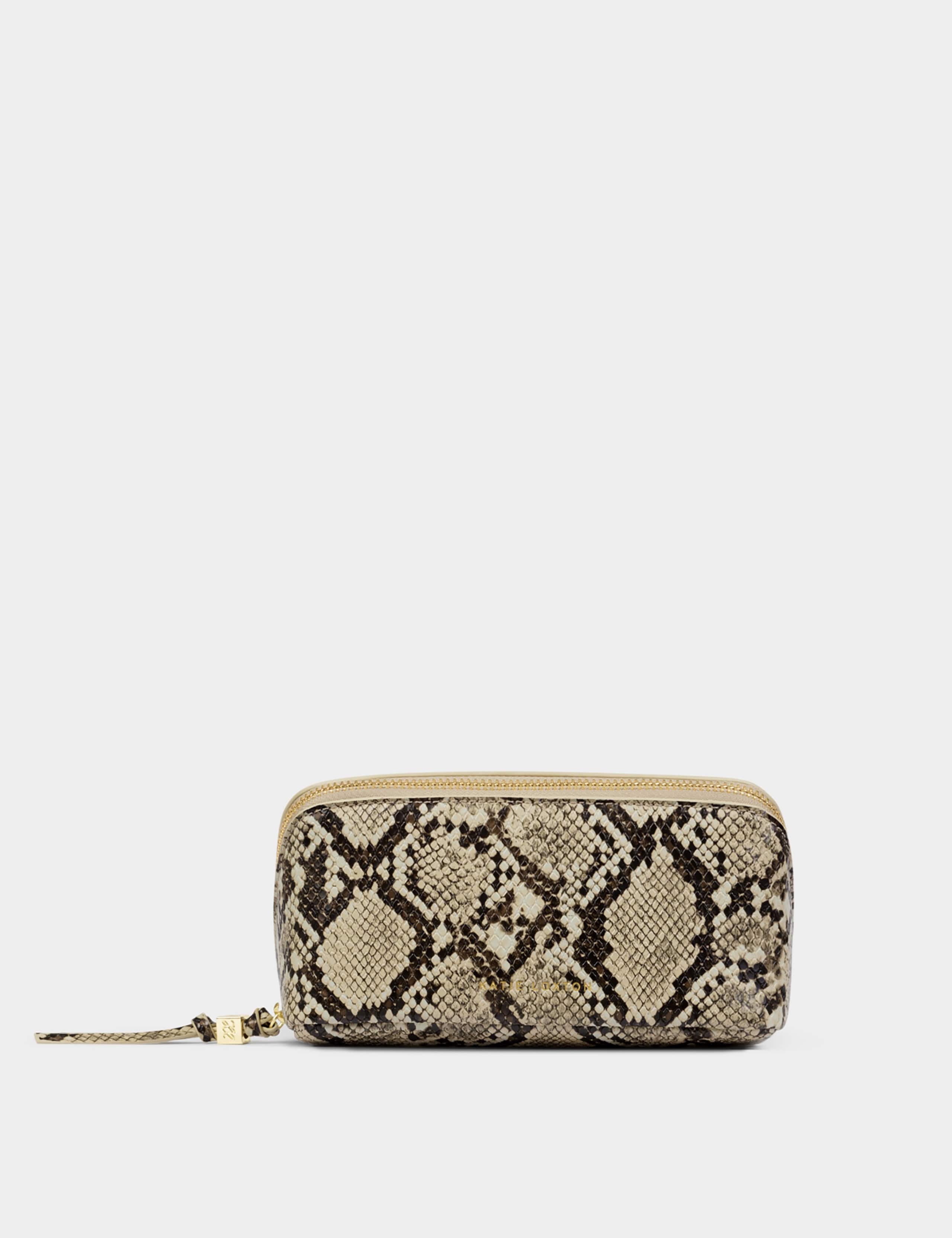 Faux Leather Snake Fold-Out Makeup Bag 2 of 5