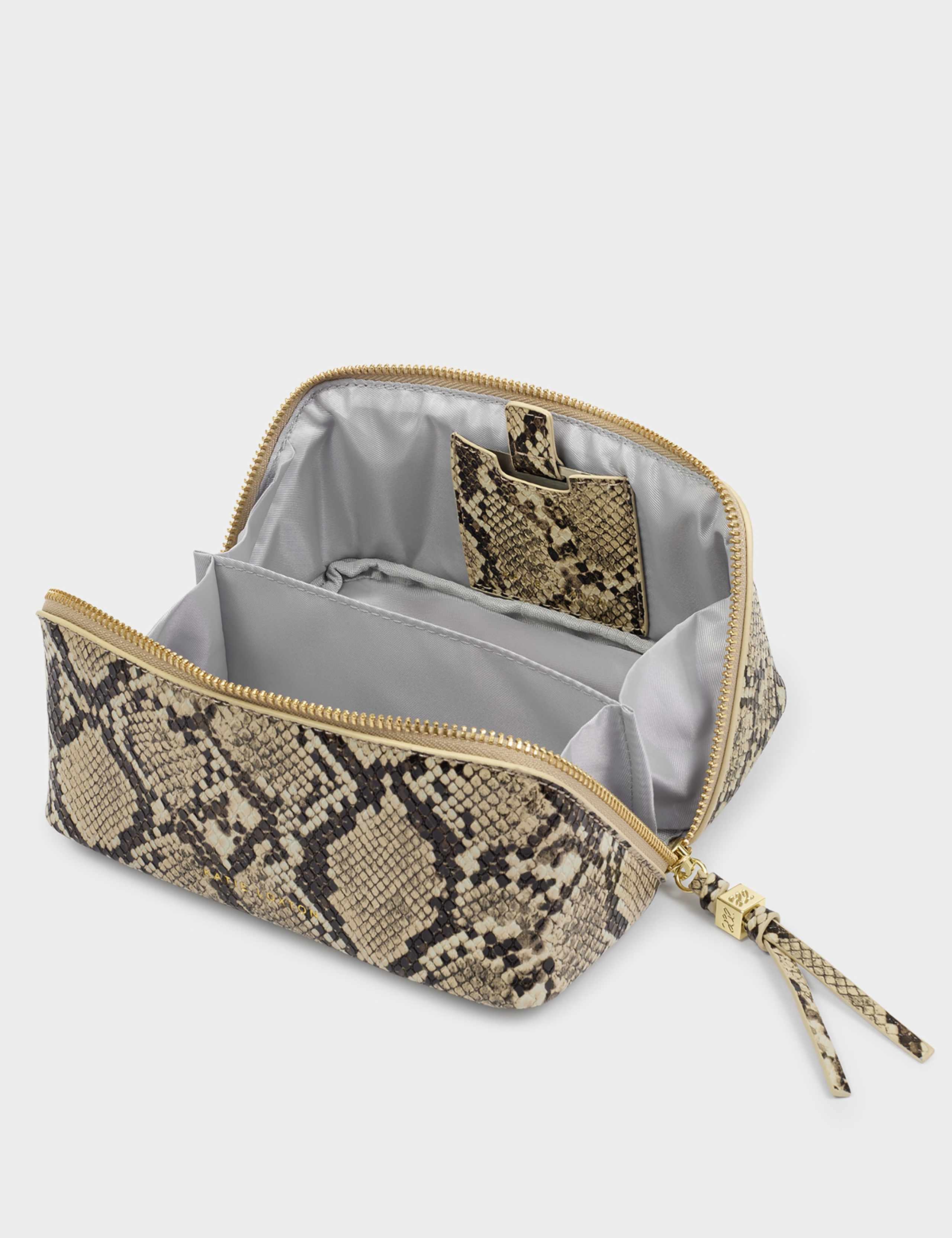 Faux Leather Snake Fold-Out Makeup Bag 3 of 5