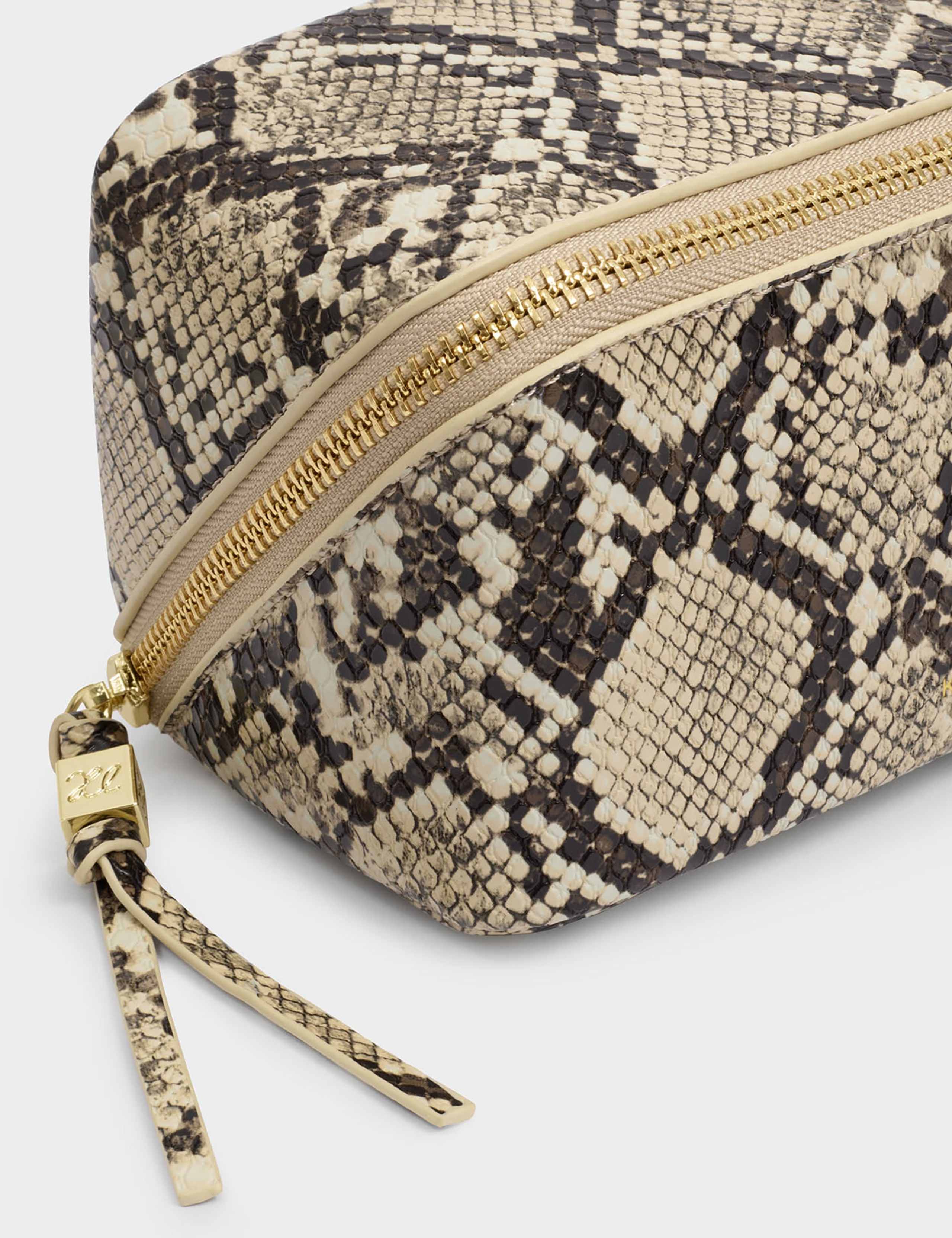 Faux Leather Snake Fold-Out Makeup Bag 5 of 5