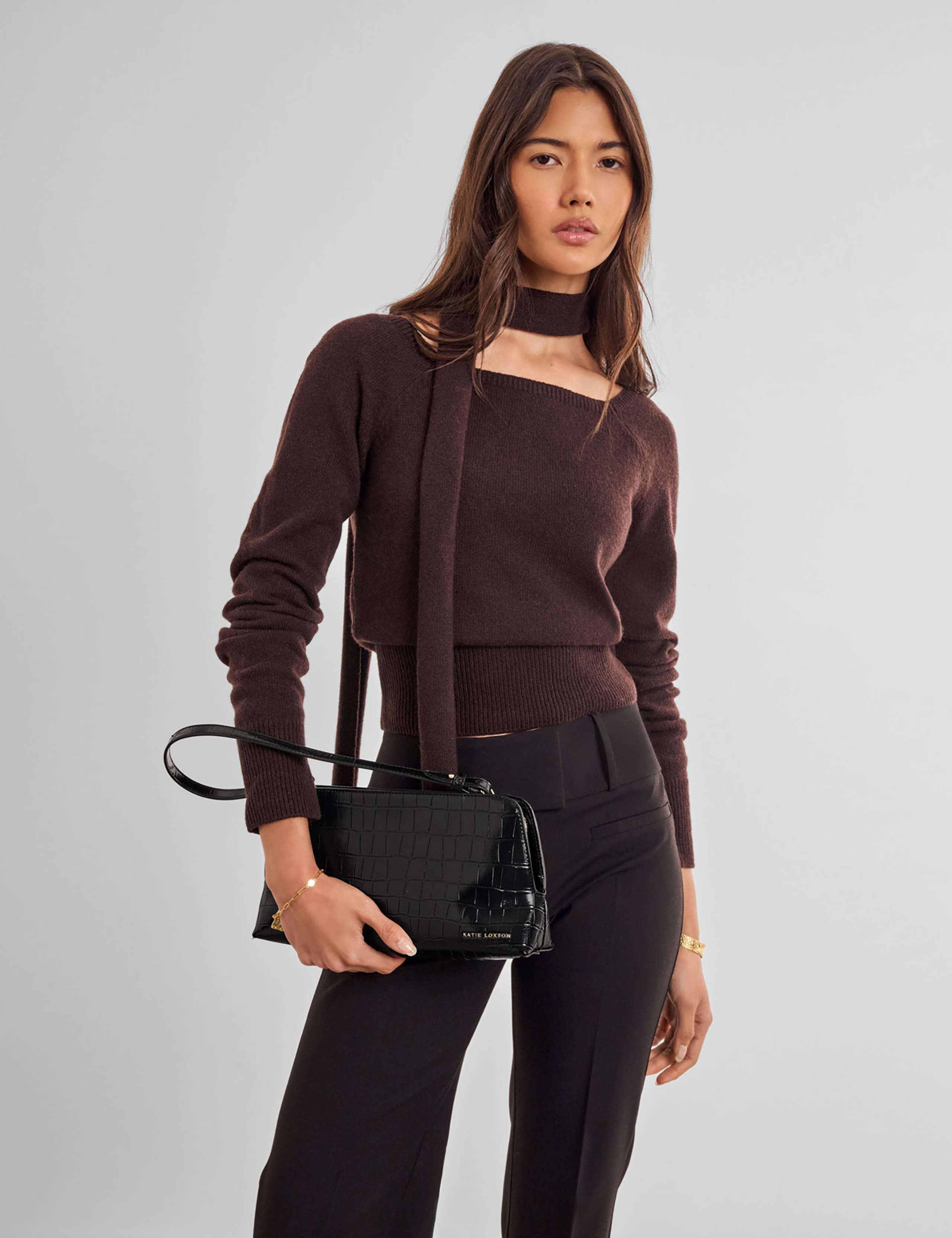 Croc Effect Shoulder Bag 2 of 6