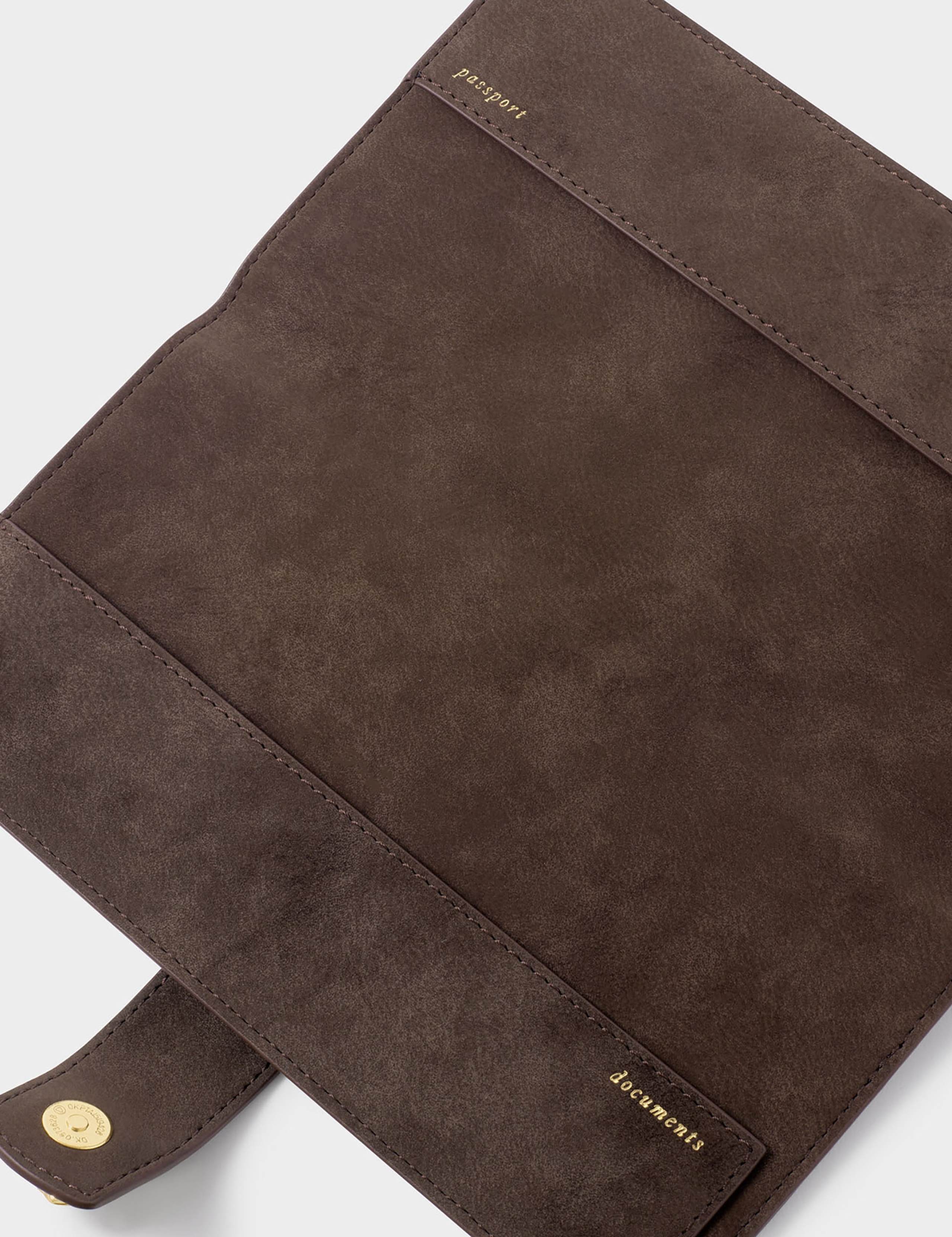 Faux Suede Travel Wallet Passport Holder 3 of 3